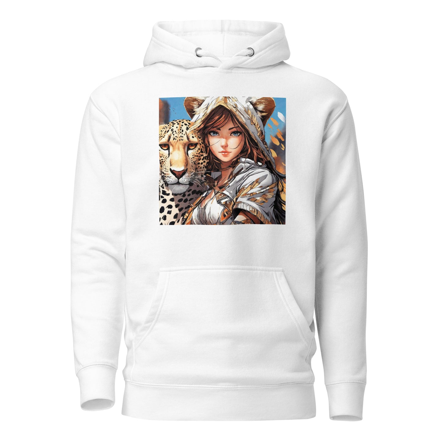 Leopard Queen Women's Anime Hoodie White