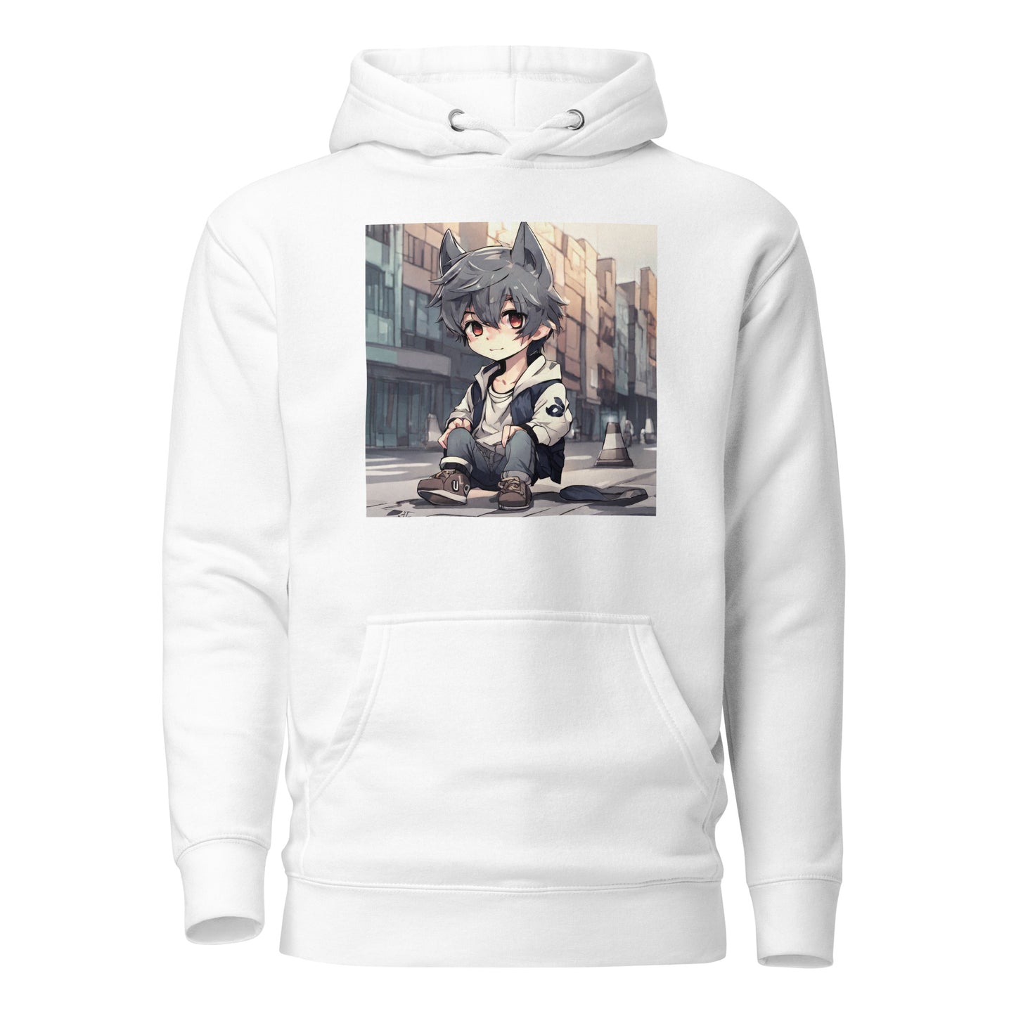 Wolf Spirit Women's Anime Hoodie White