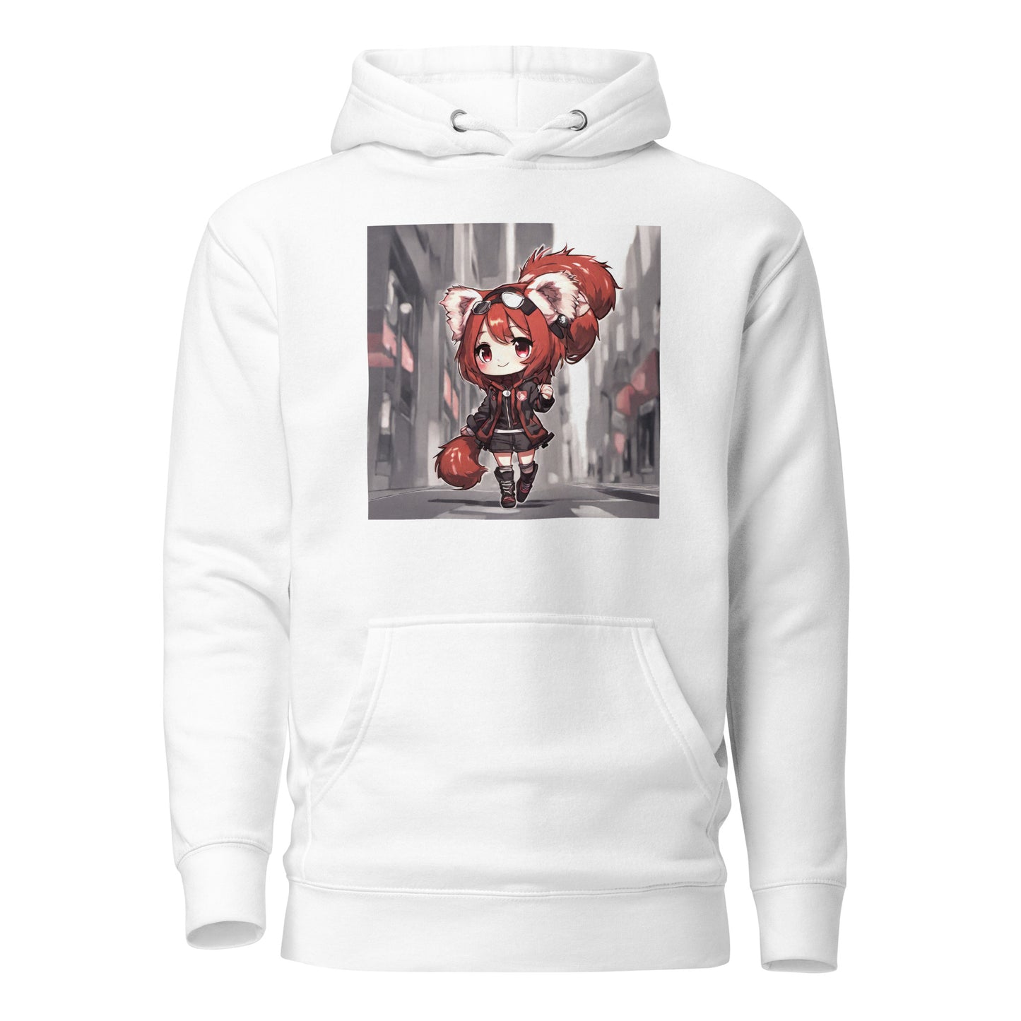 Red Panda Girl Women's Anime Hoodie White