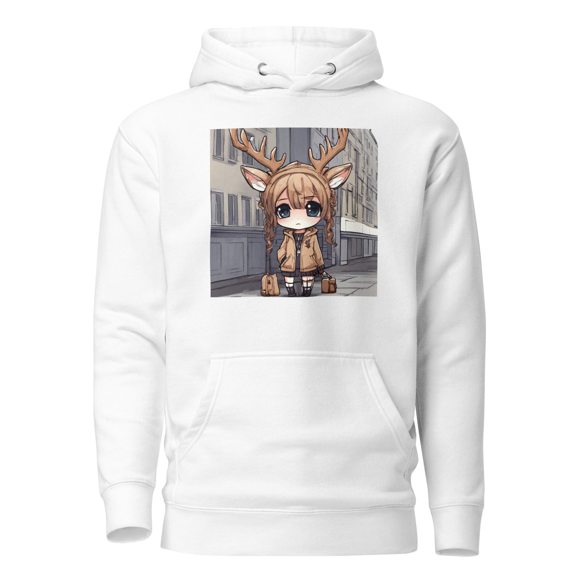 Spirit of the Deer Women's Anime Hoodie White