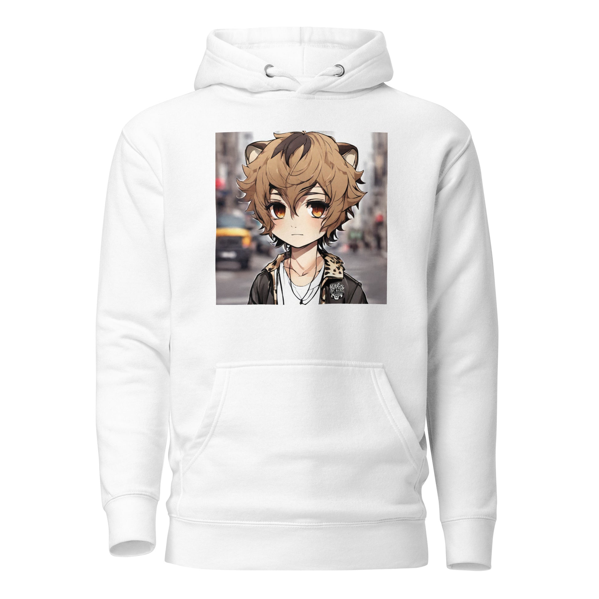 Leopard Boy Women's Anime Hoodie White