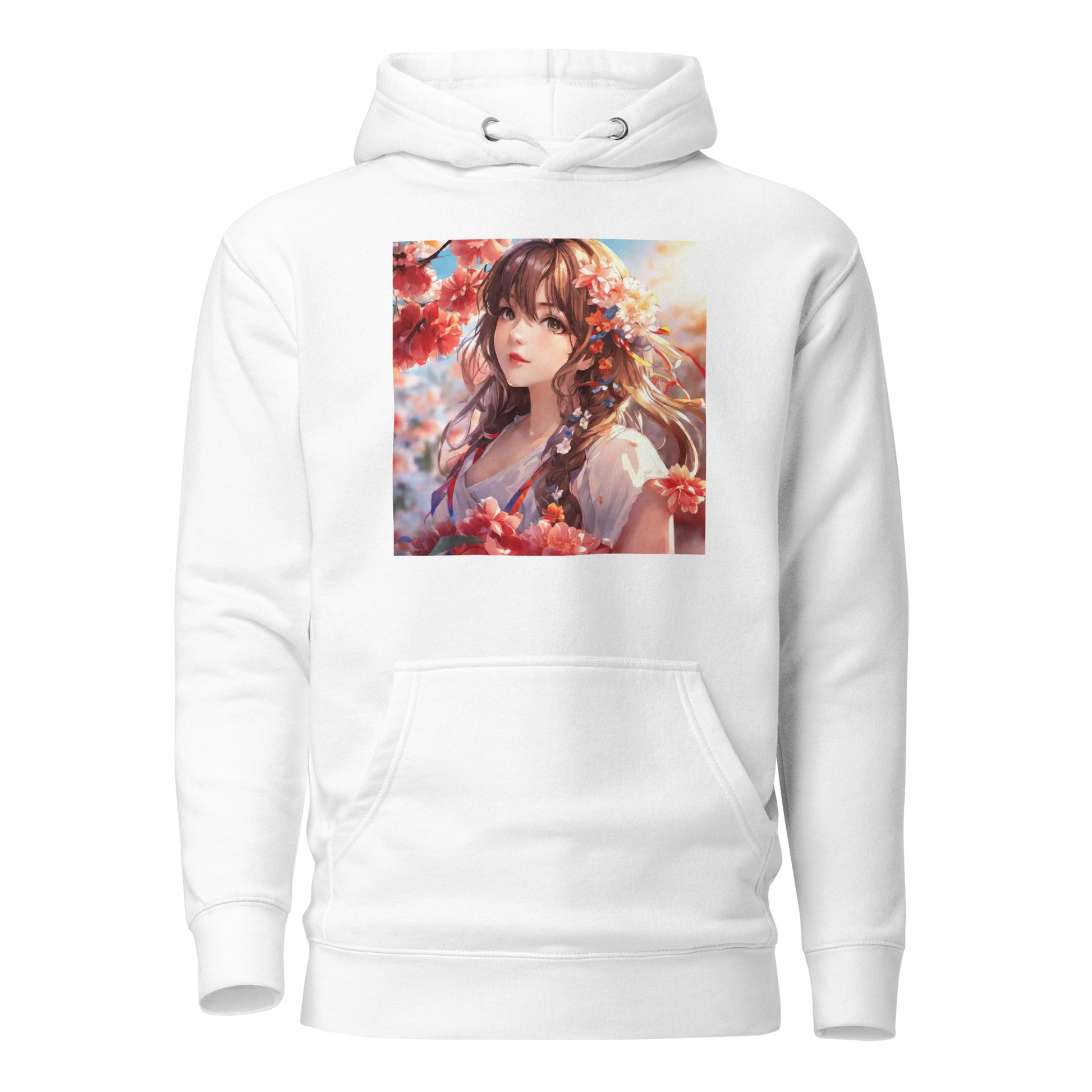 Graceful & Lovely Women's Anime Hoodie White