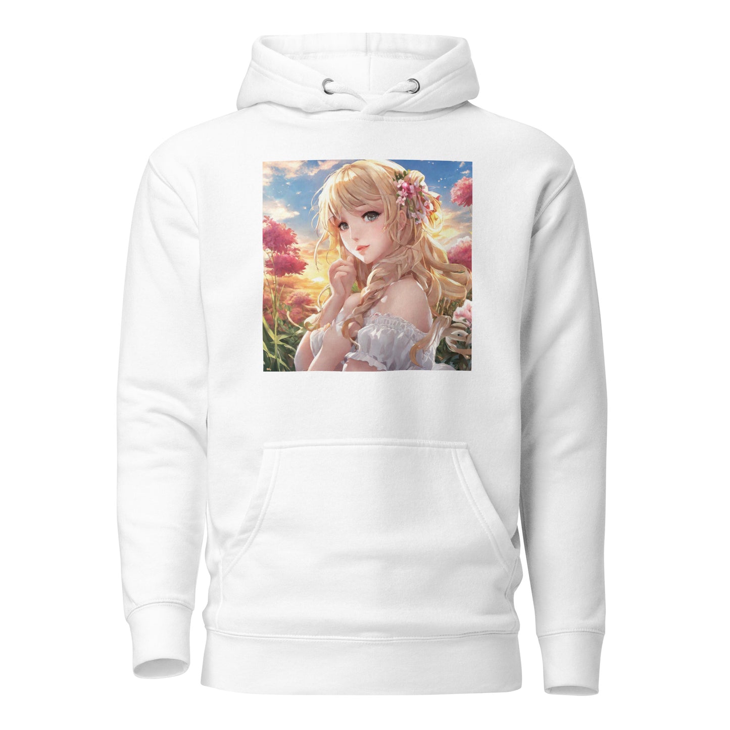 Timeless Beauty Women's Anime Hoodie White