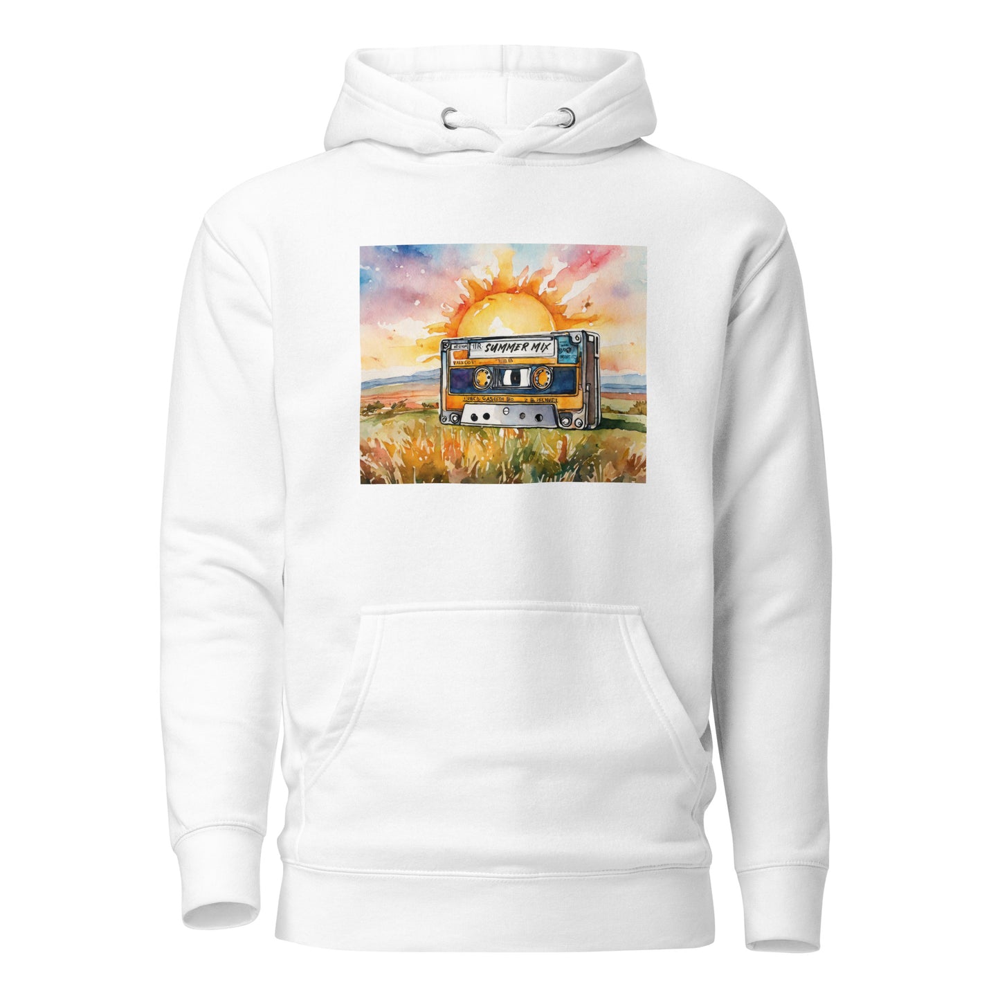 1980s Mix Tape Women's Nostalgic Hoodie White