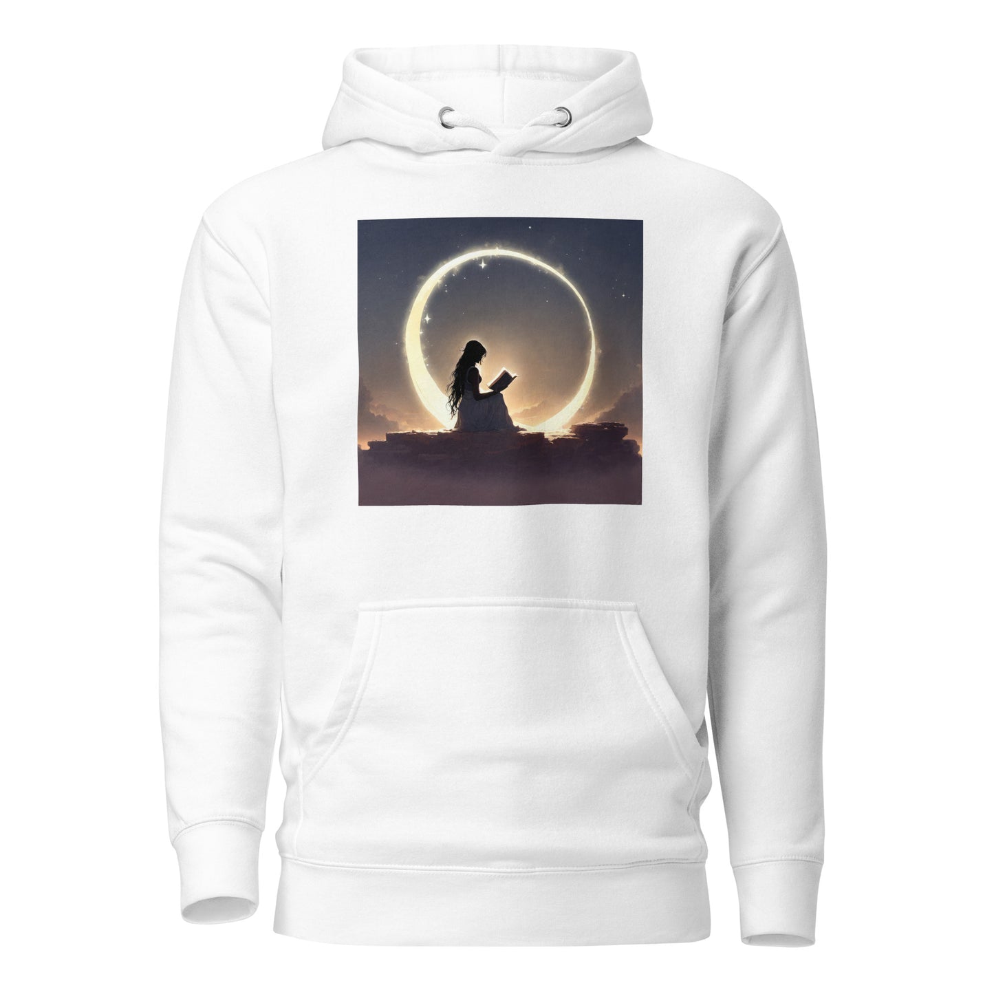 Reading at Twilight Women's Book Lover Hoodie White