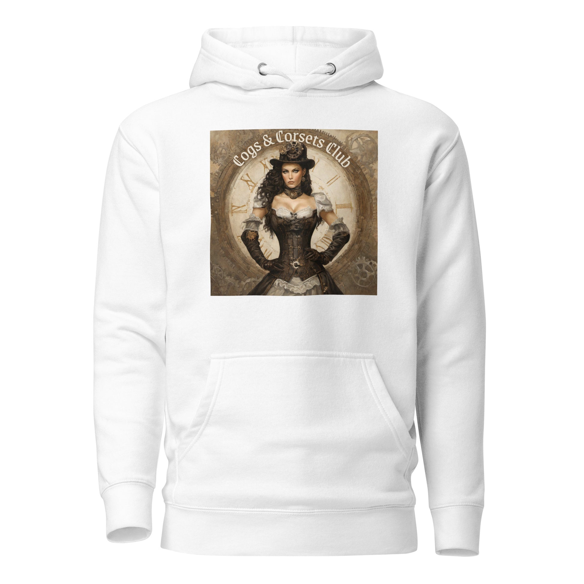 Cogs & Corsets Club Women's Steampunk Hoodie White