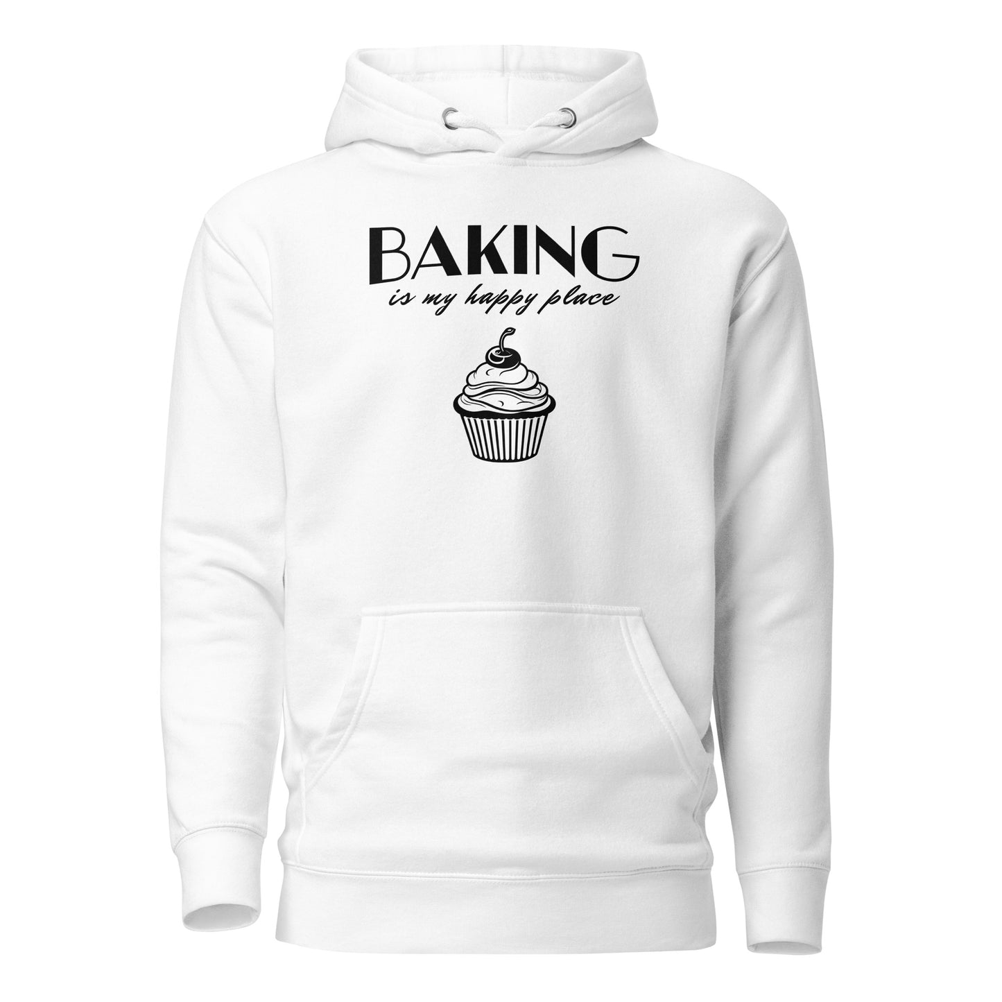 Women's Baking is my Happy Place Hoodie White