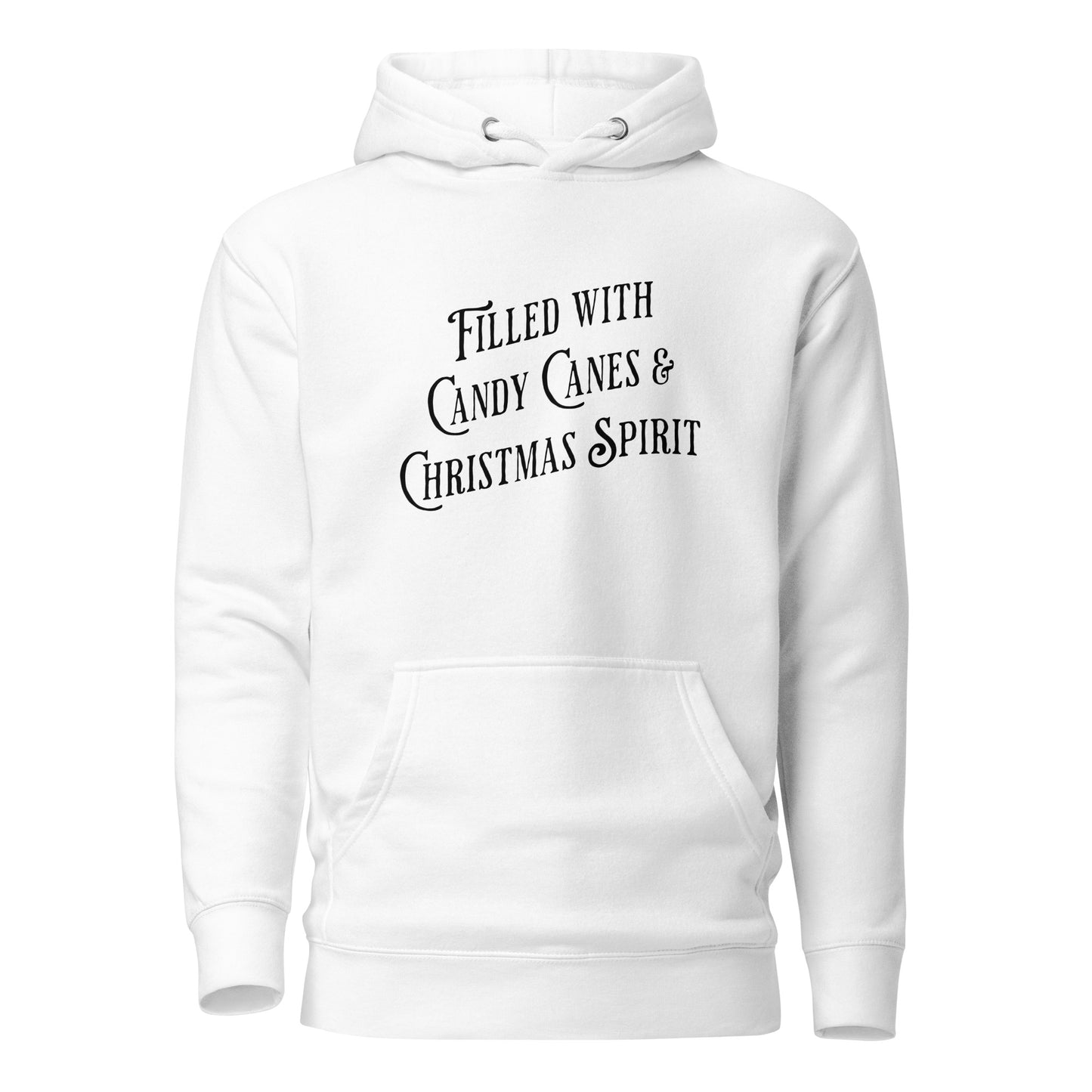 Filled with Candy Canes and Christmas Spirit Women's Holiday Hoodie White