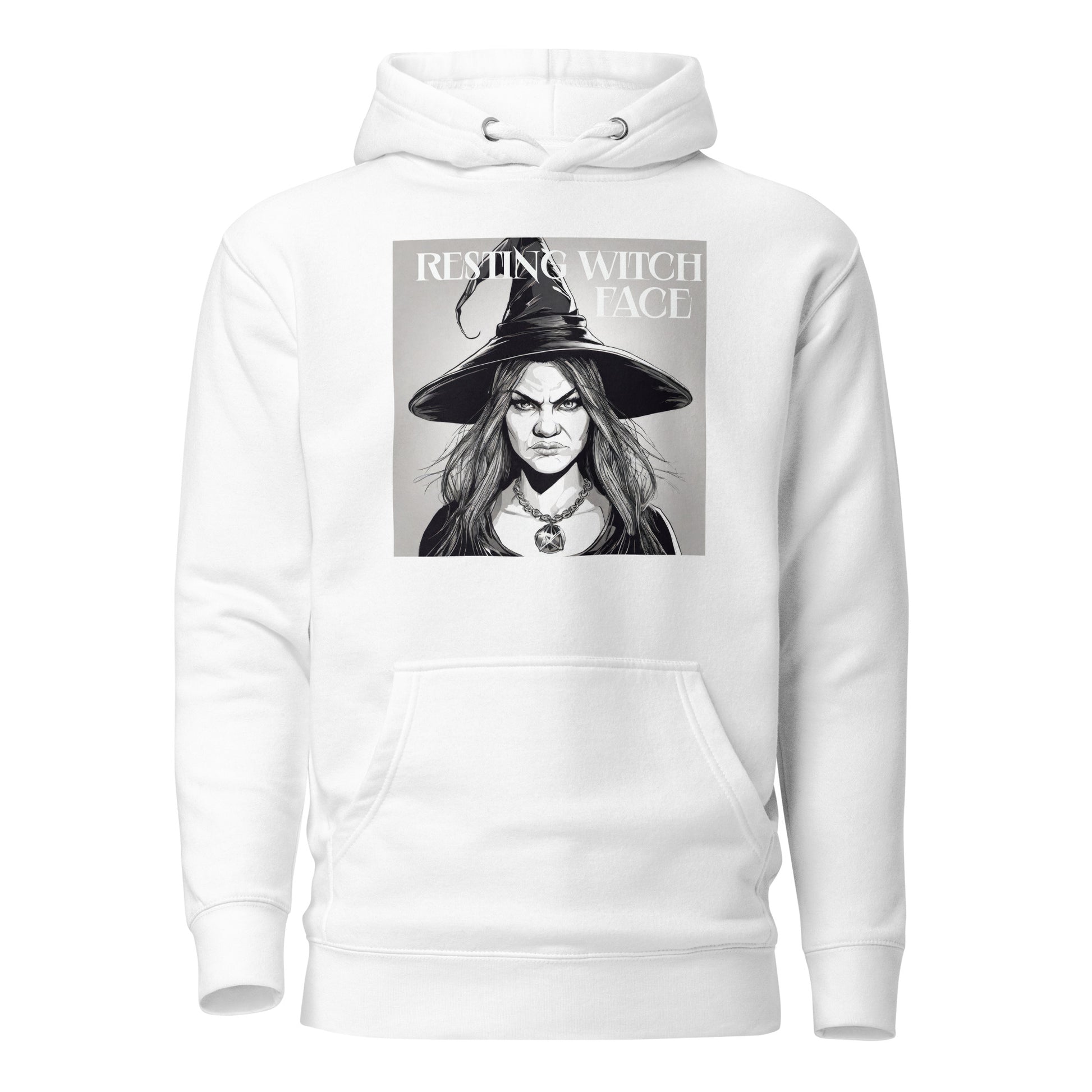 Resting Witch Face Women's Halloween Hoodie White