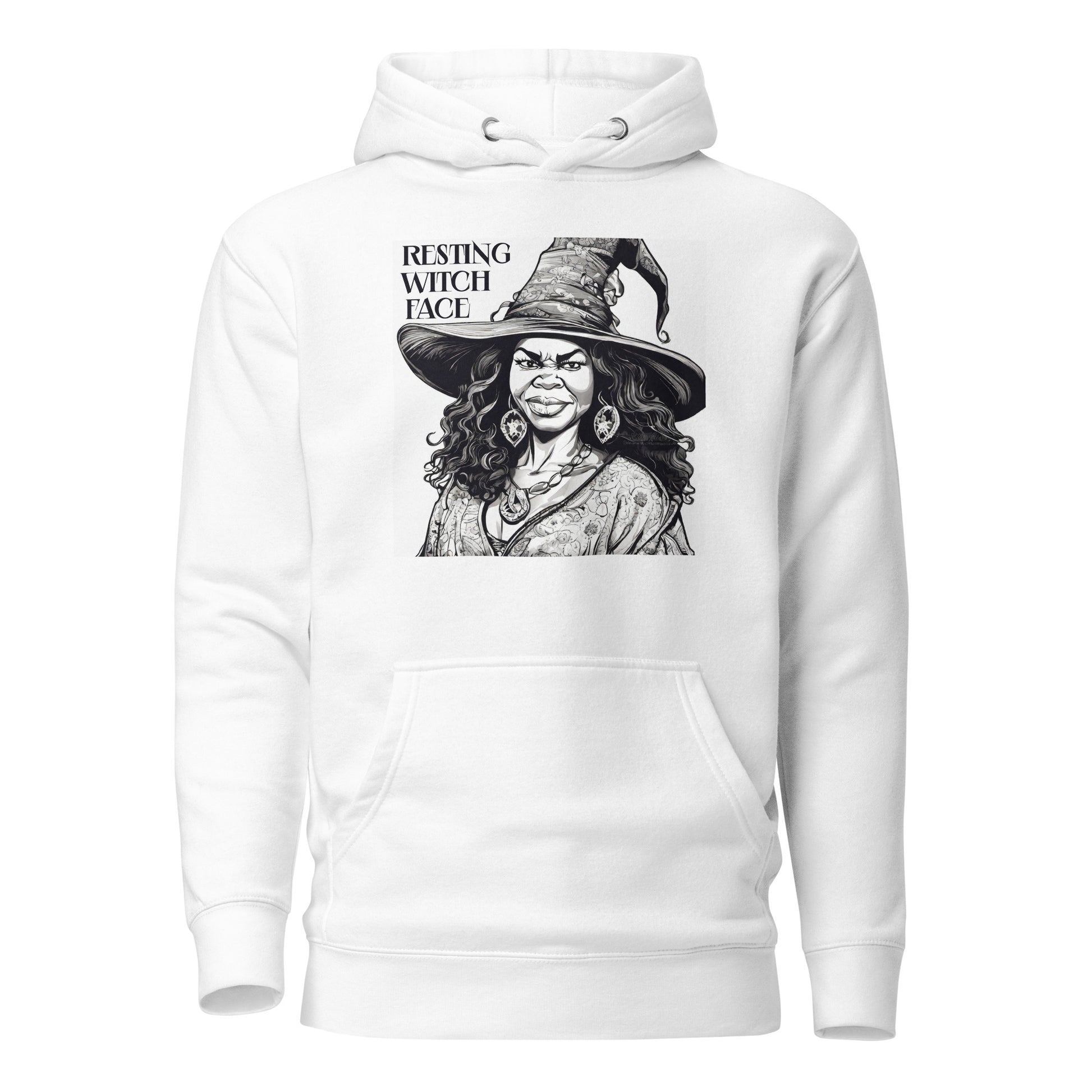 Resting Witch Face Women's Halloween Hoodie White