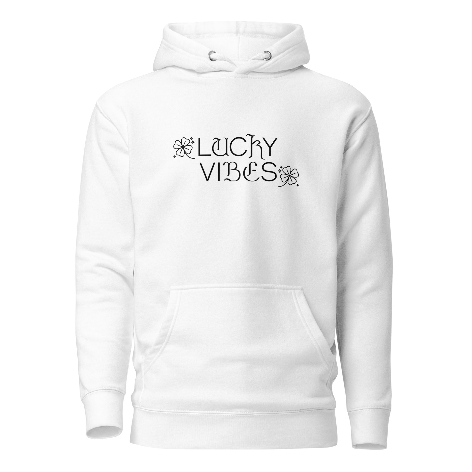 Lucky Vibes Women's St Patrick's Day Hoodie White