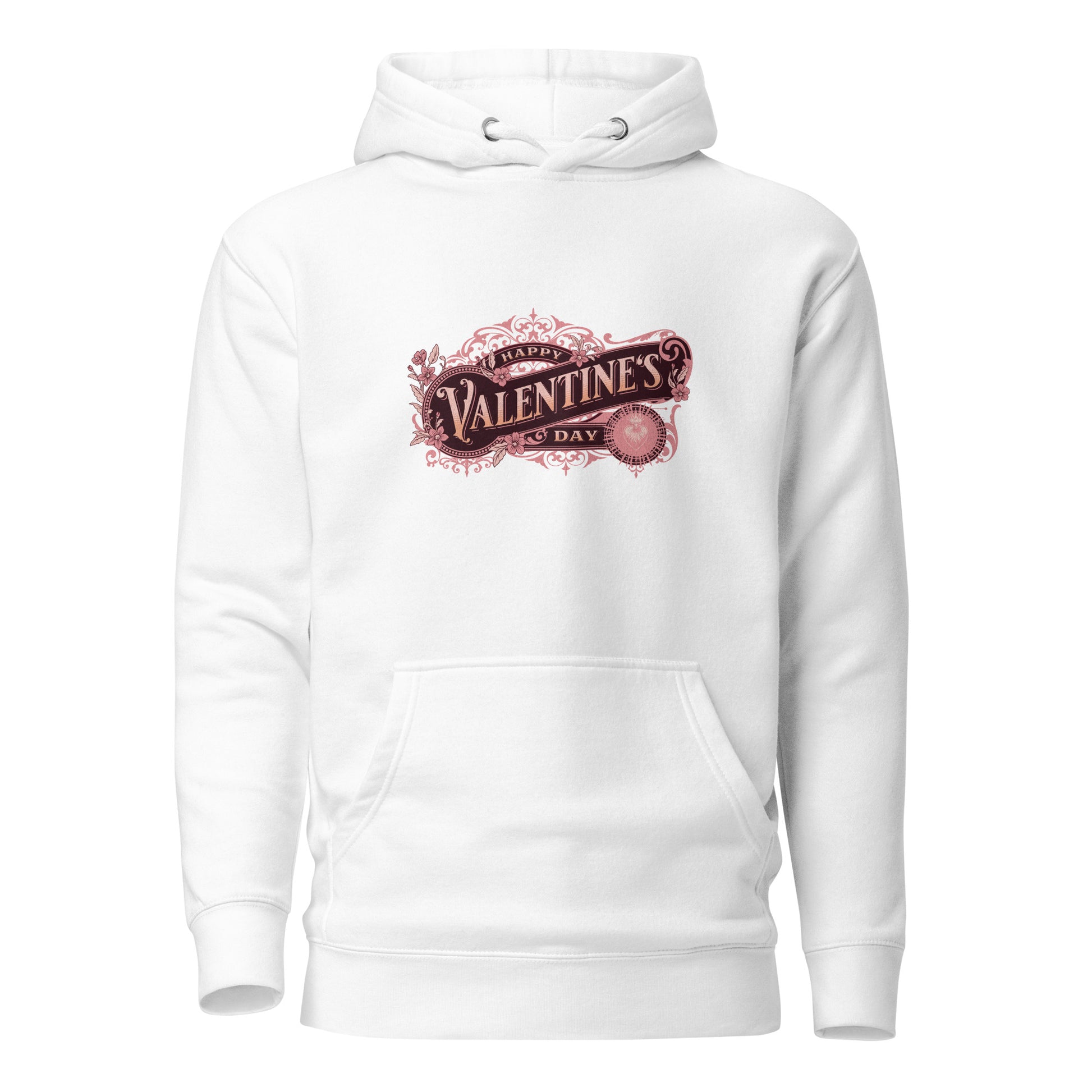 Women's Happy Valentine's Day Hoodie White