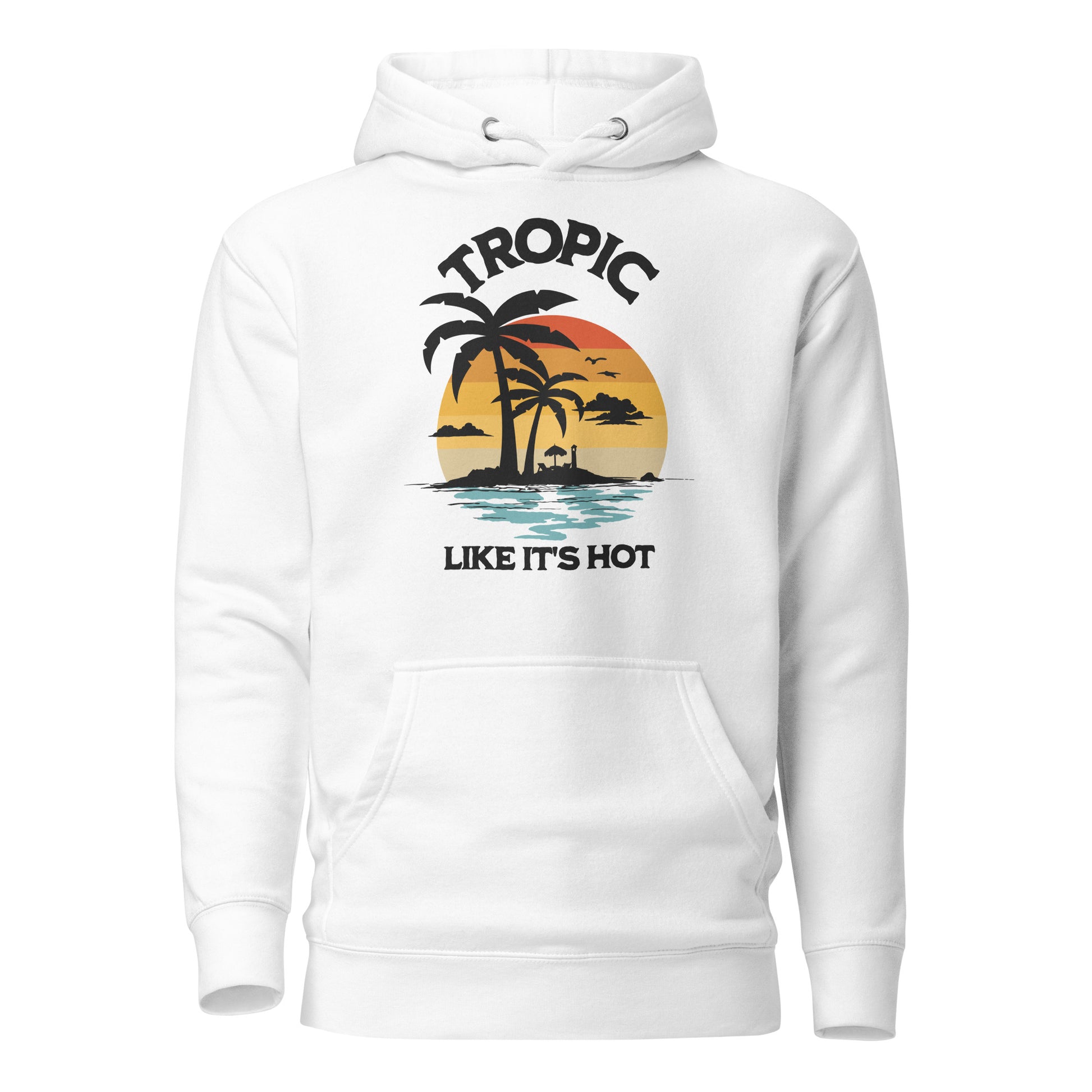 Tropic Like It's Hot Women's Summer Hoodie White