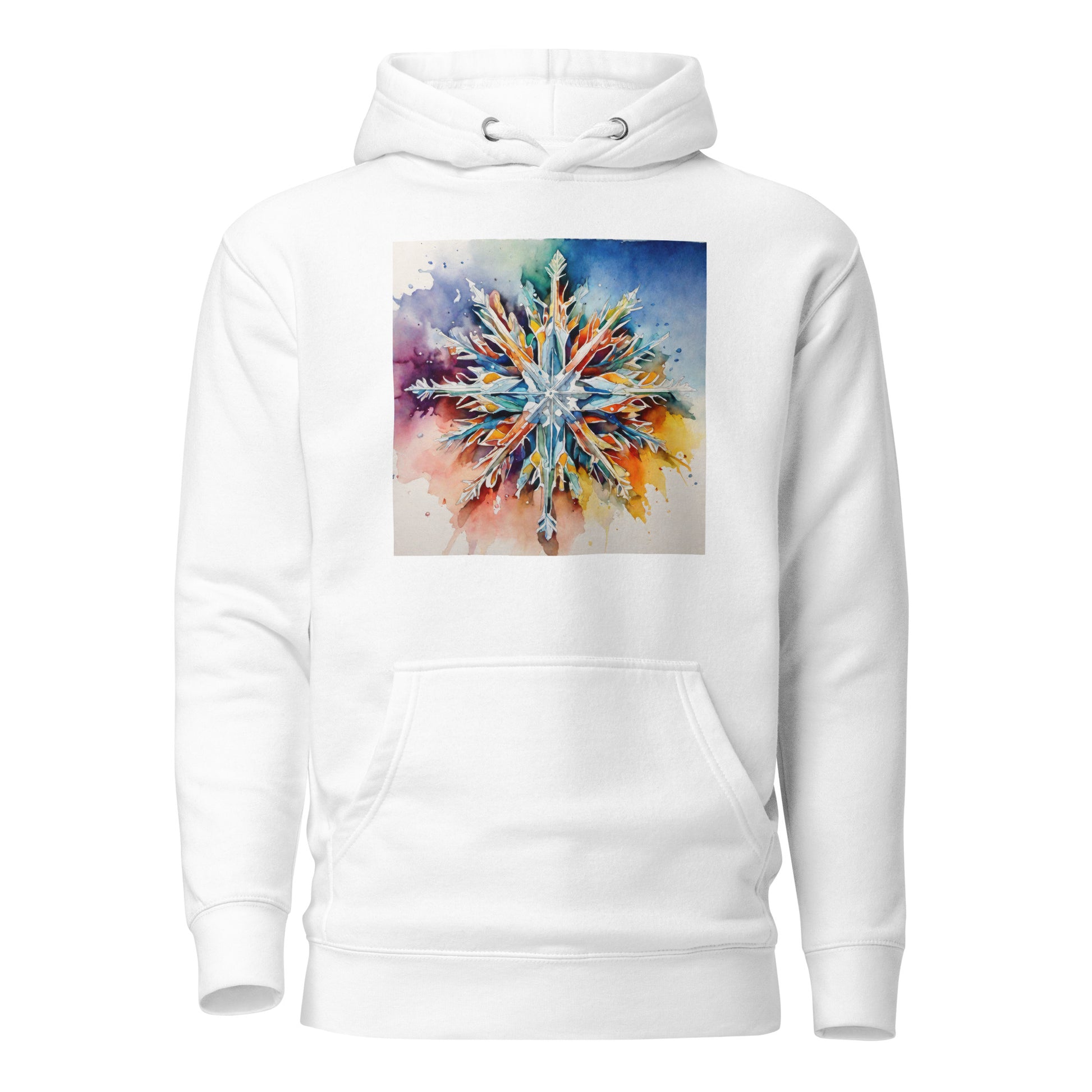 Colorful Snowflake Women's Christmas Hoodie White