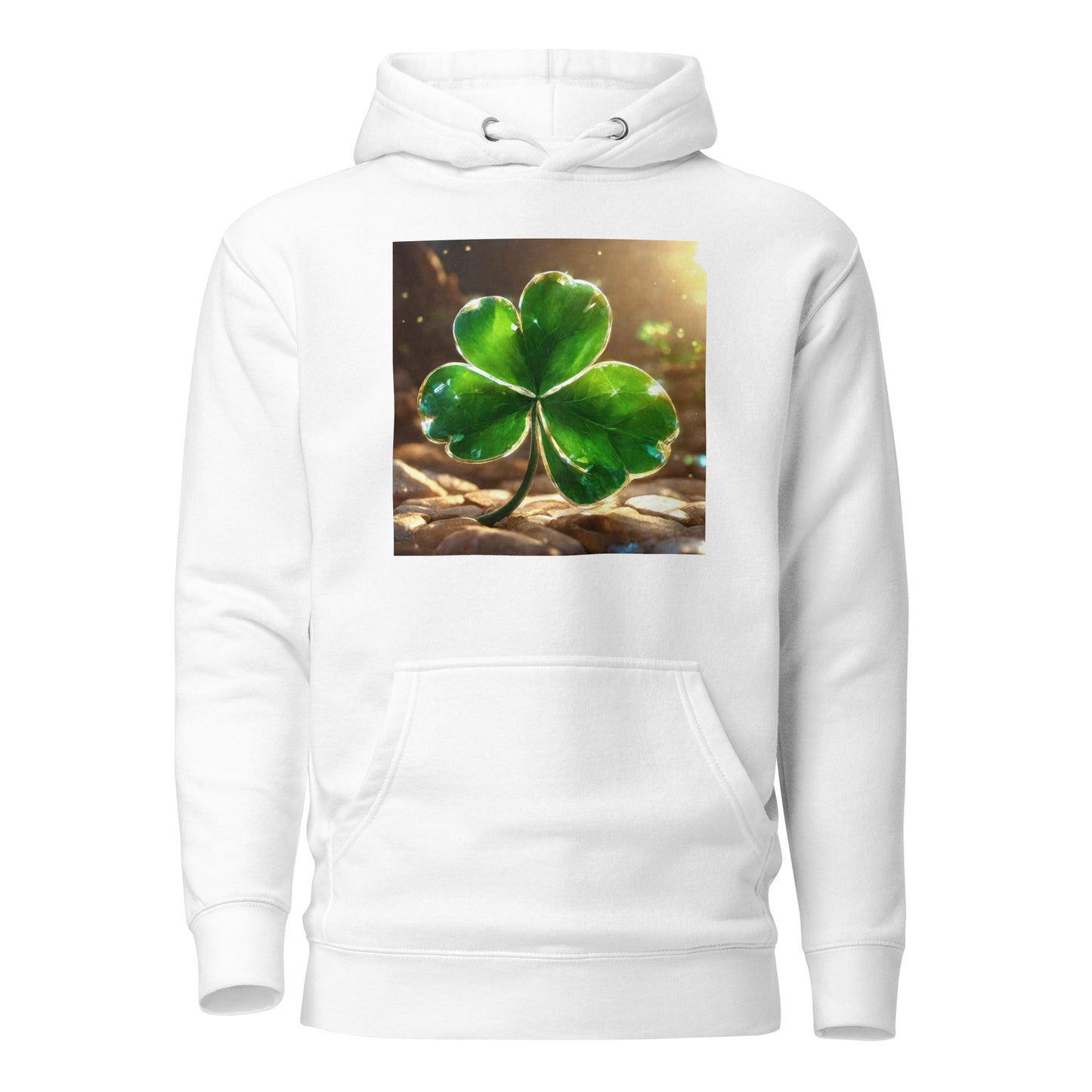 Lucky Four Leaf Clover Women's St Patrick's Day Hoodie White