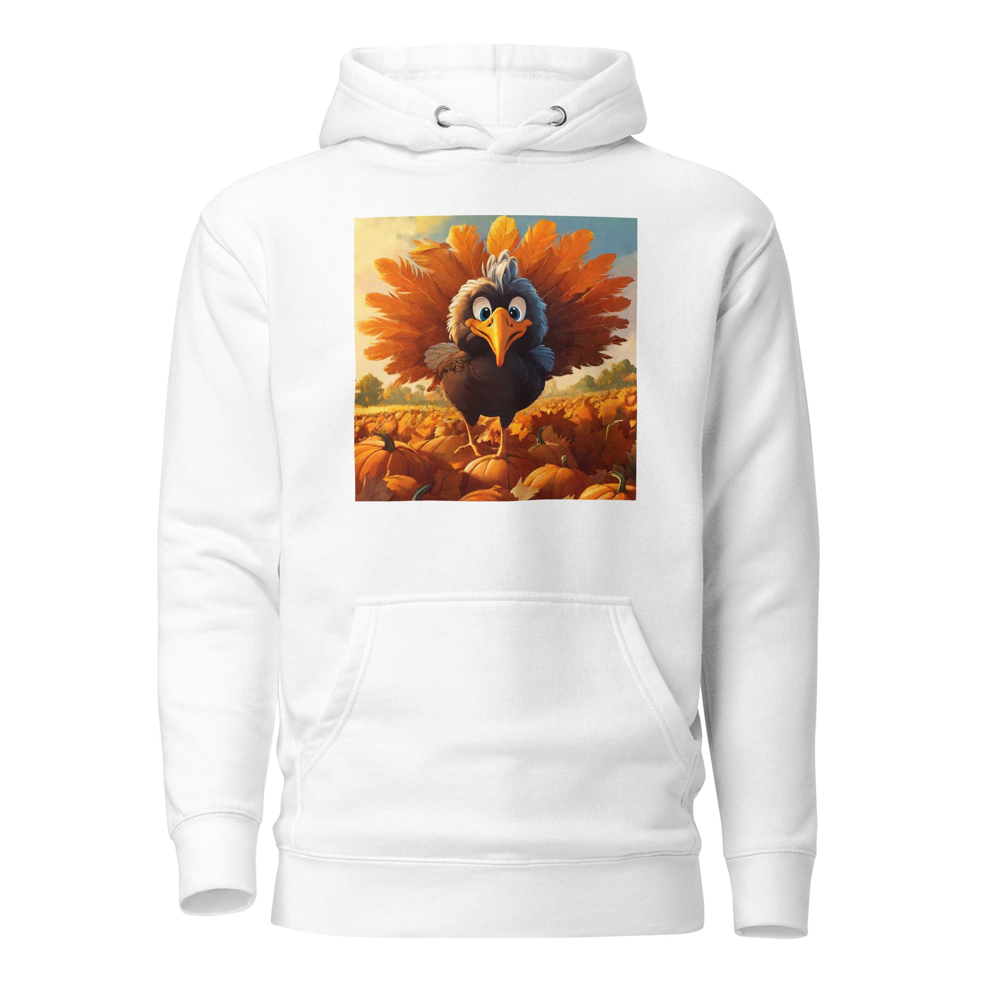 Cute Turkey Women's Thanksgiving Hoodie White