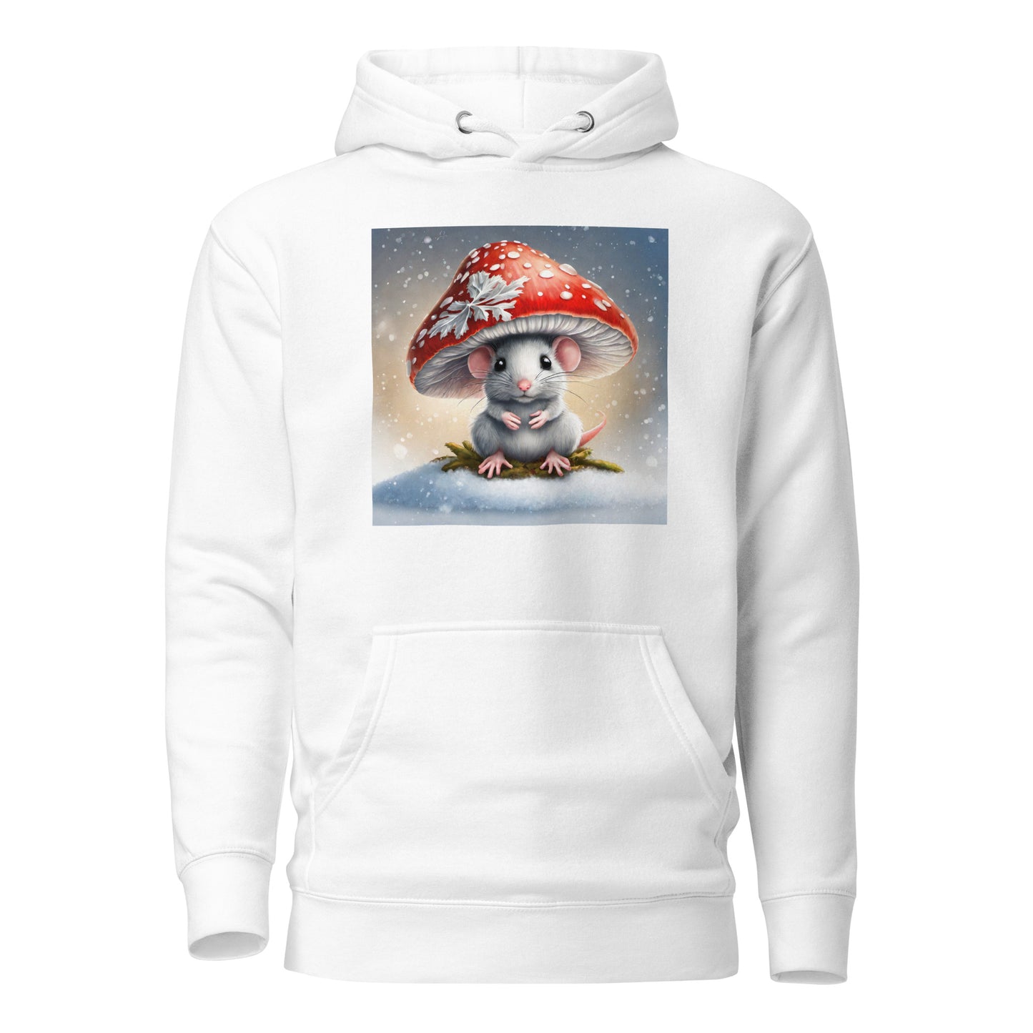 Winter Mouse Women's Holiday Hoodie White