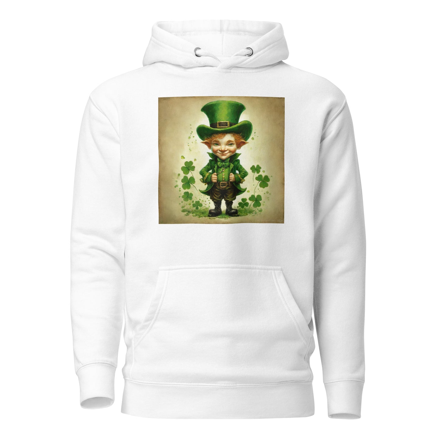 Cute Leprechaun Women's St Patrick's Day Hoodie White