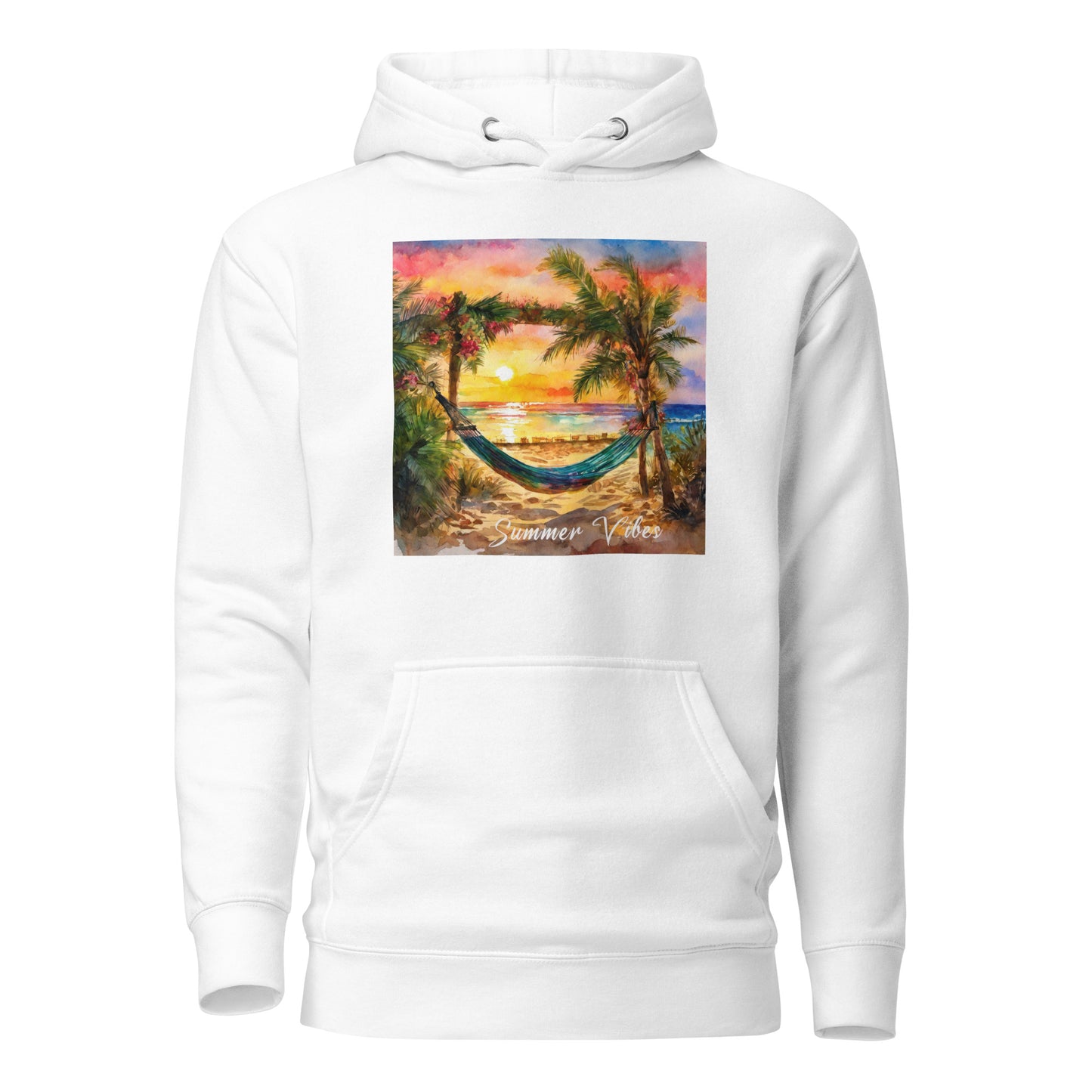 Summer Vibes Women's Beach Hoodie White