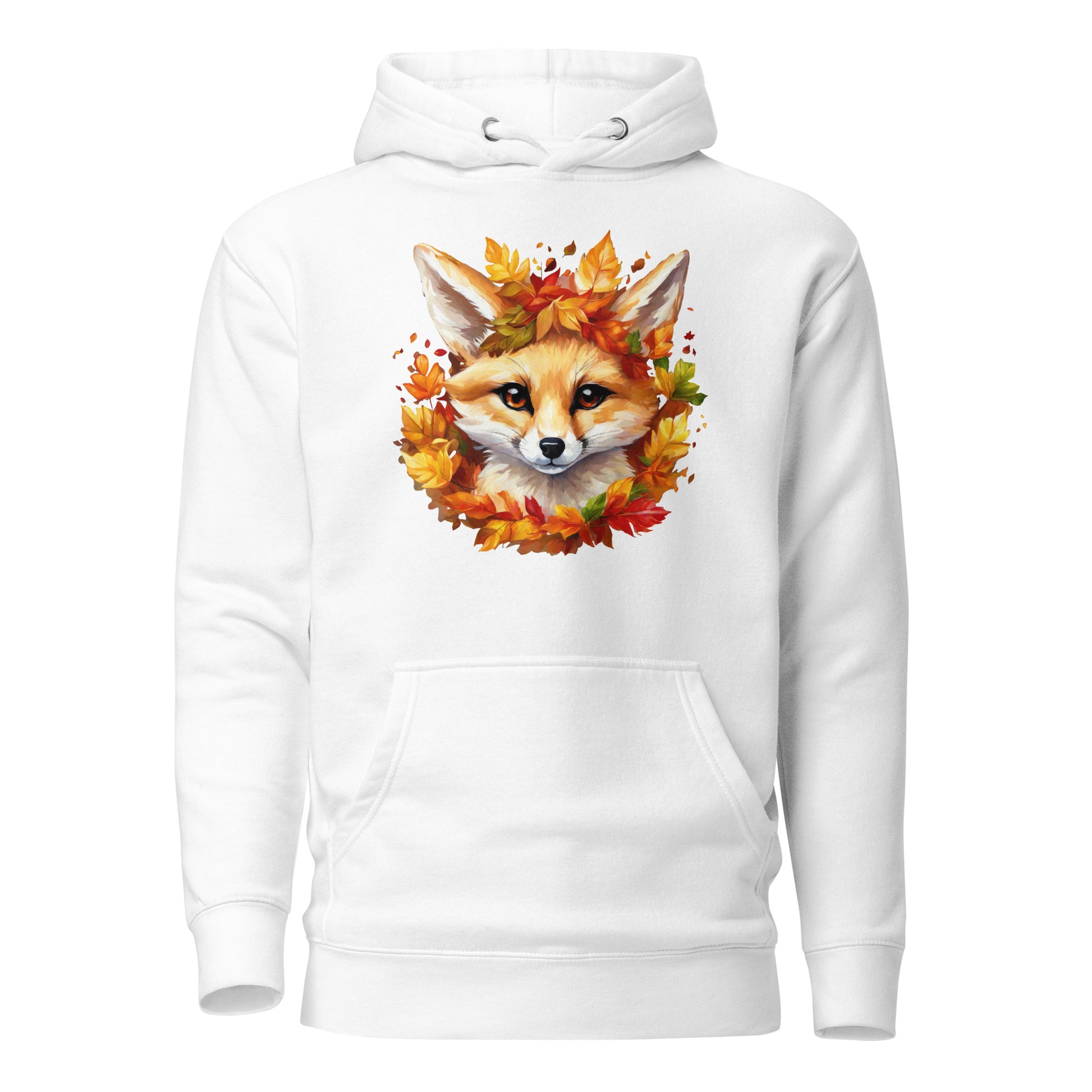 Autumn Fennec Fox Women's Fall Hoodie White