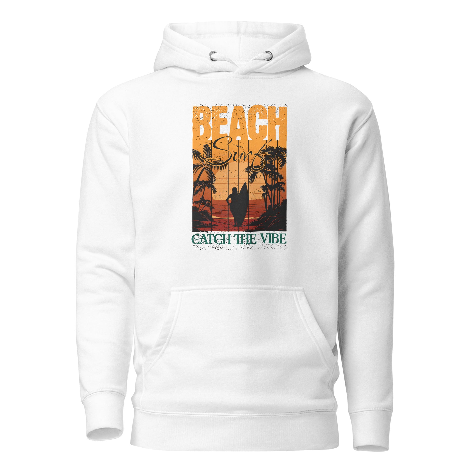 Catch the Vibe Surfing Women's Hoodie White