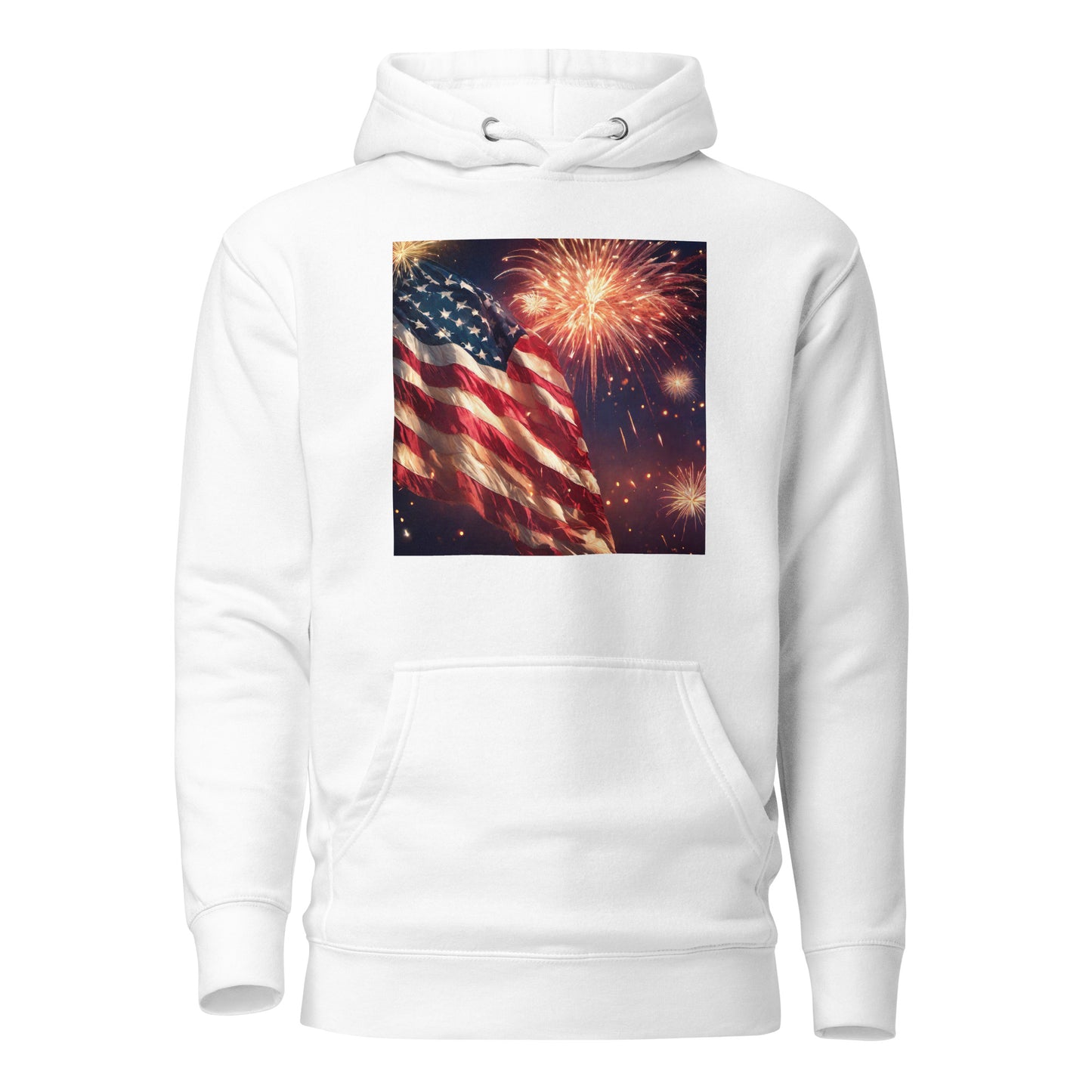 American Flag Women's 4th of July Hoodie White