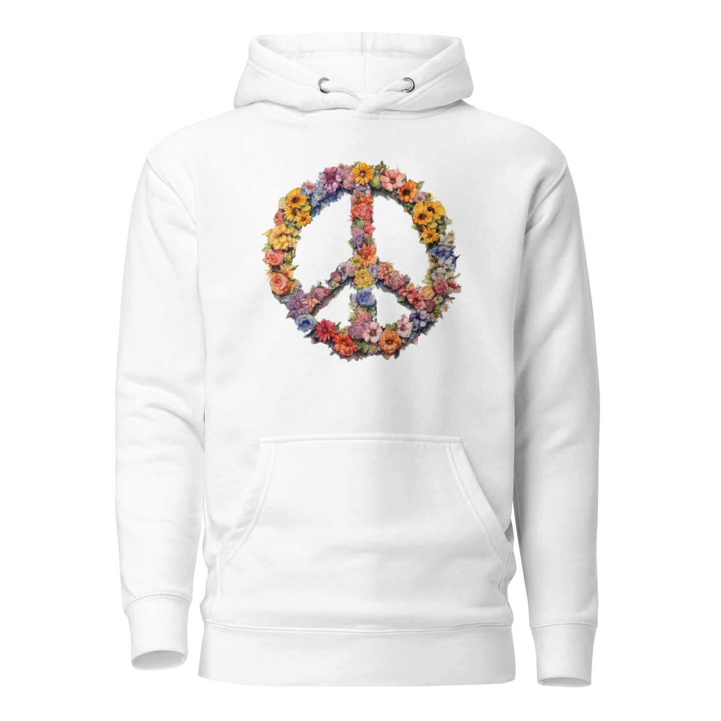 Flower Peace Sign Women's Hoodie White