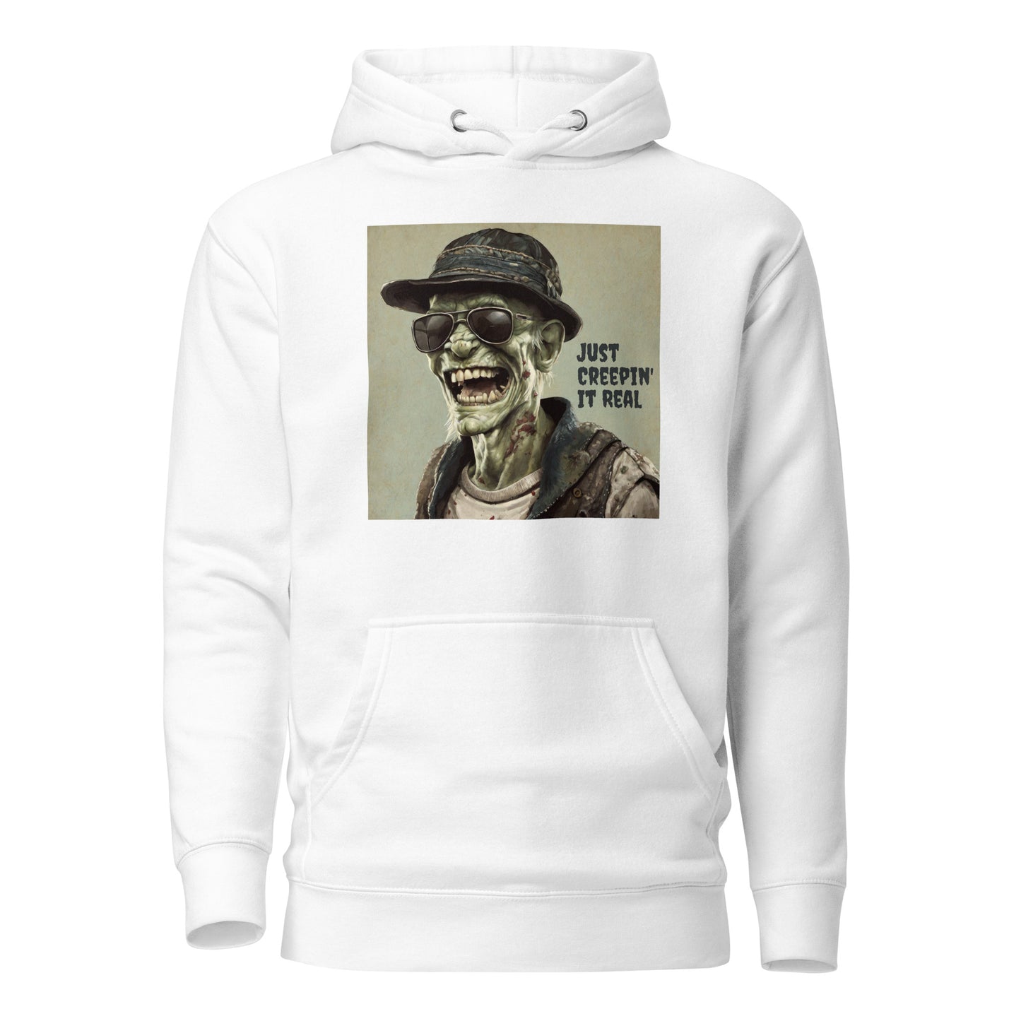 Just Creepin' It Real Women's Zombie Hoodie for Halloween White