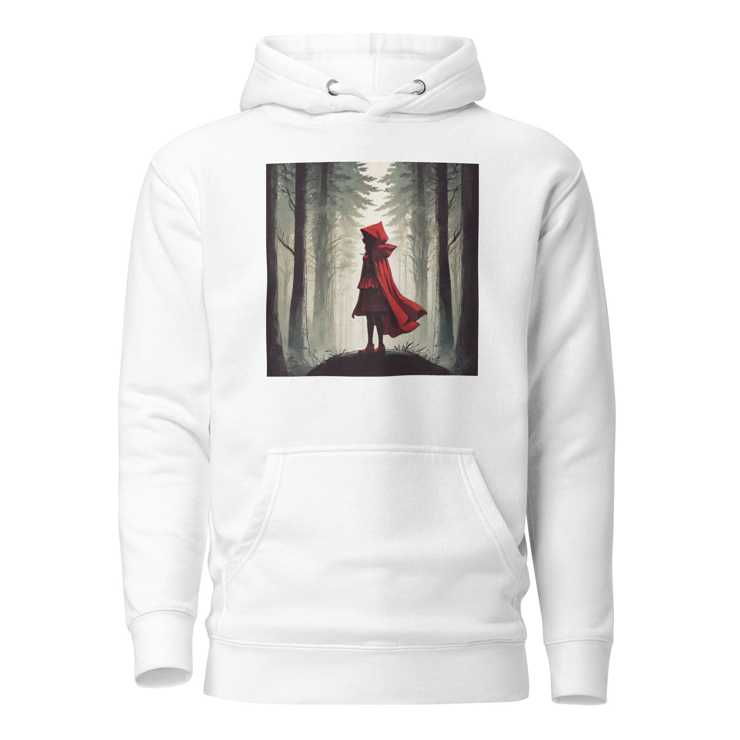 Bold Red Riding Hood in Forest Women's Fairy Tale Hoodie White