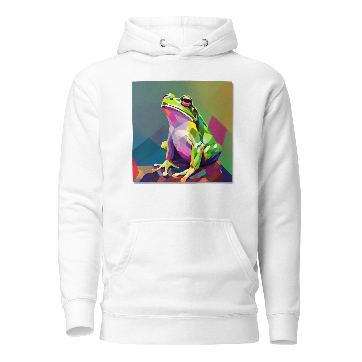 Geometric Frog Women's Animal Lover Hoodie White