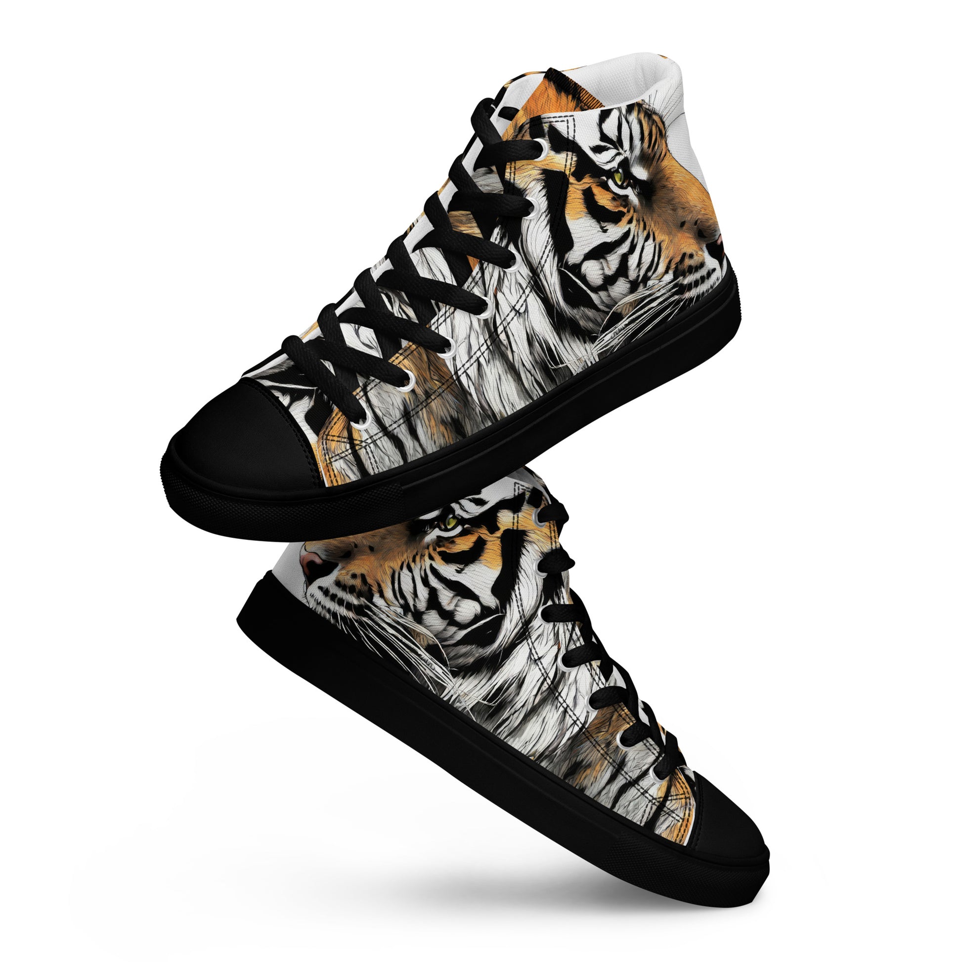 Serene Strength Tiger Women's High-Top Shoes Black