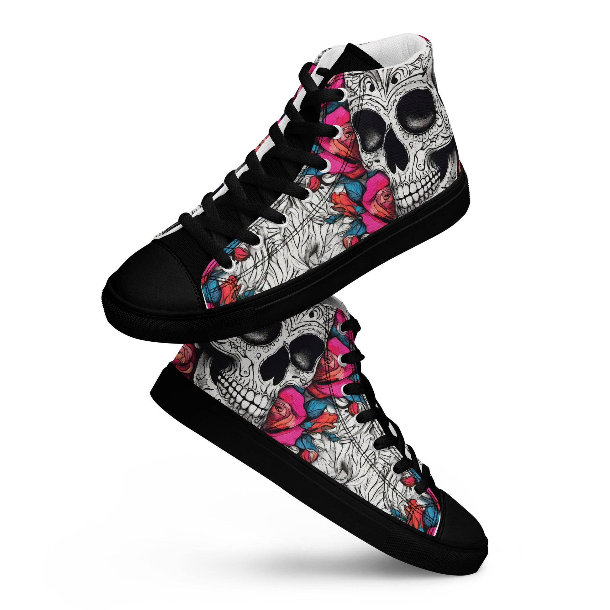 Day of the Dead Women's High-Top Shoes Black