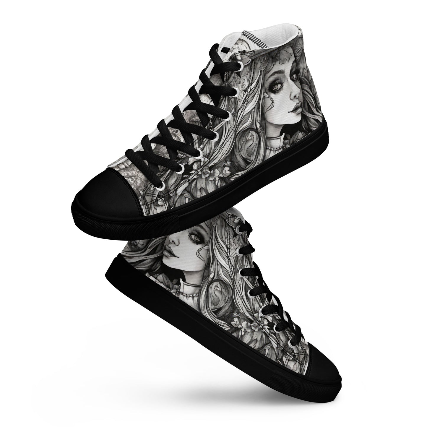 Alice's Path Alice in Wonderland Women's High-Top Shoes Black