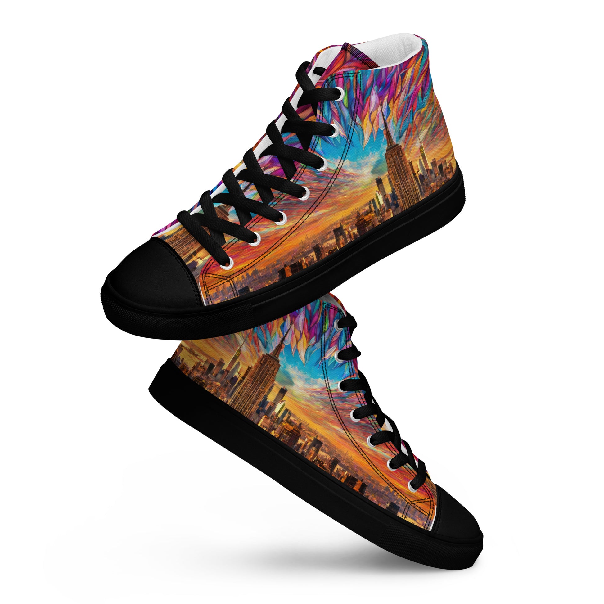 New York Skyline Women's High-Top Shoes Black