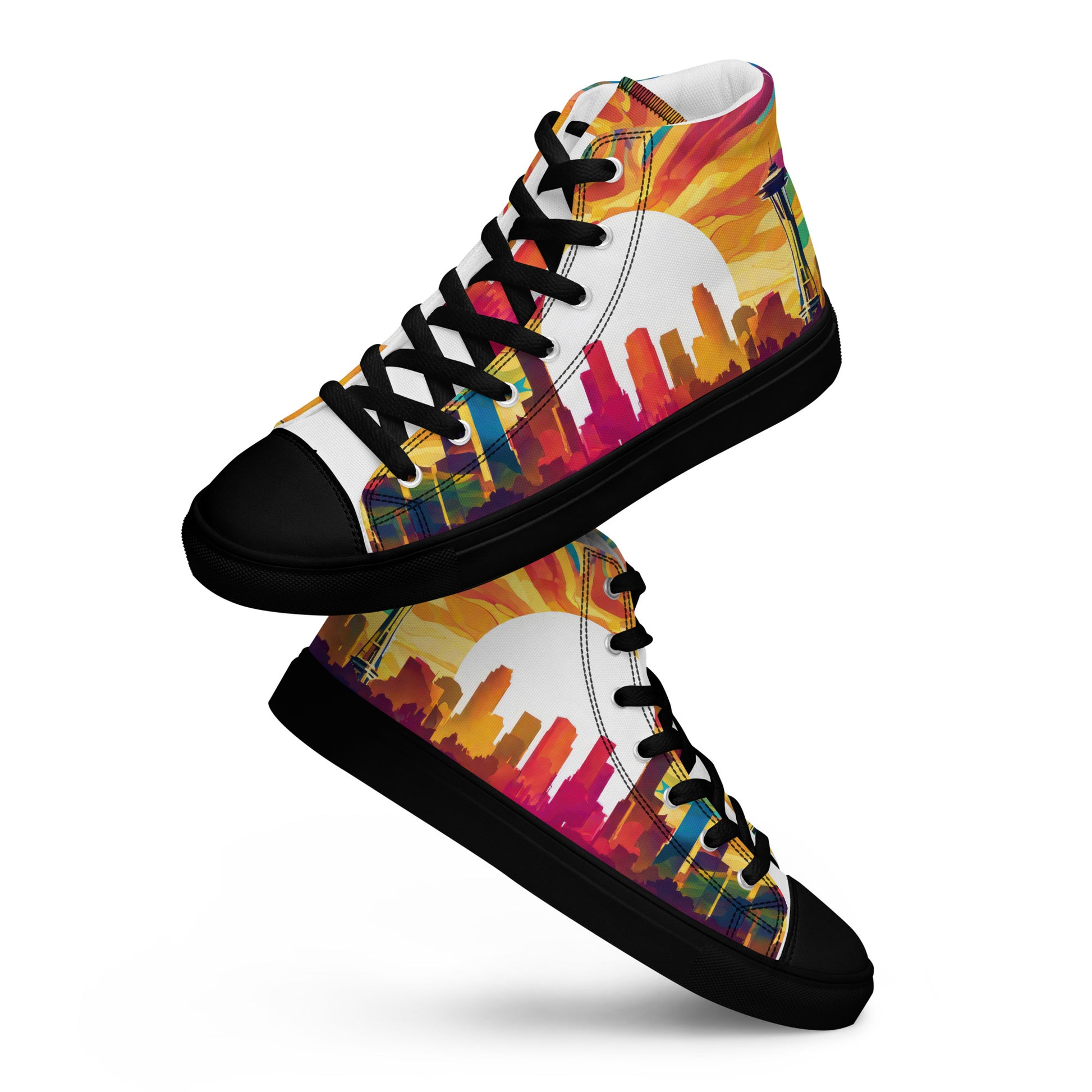 Seattle Skyline Women's High-Top Shoes Black