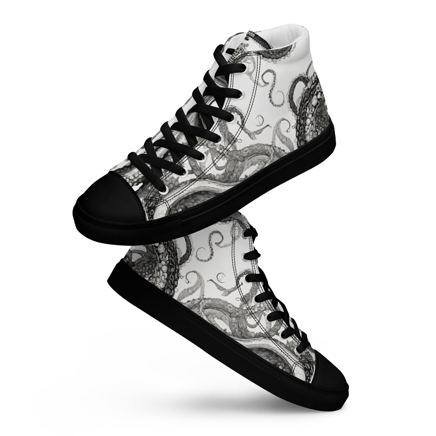 Octopus Tentacle Women's High-Top Shoes Black