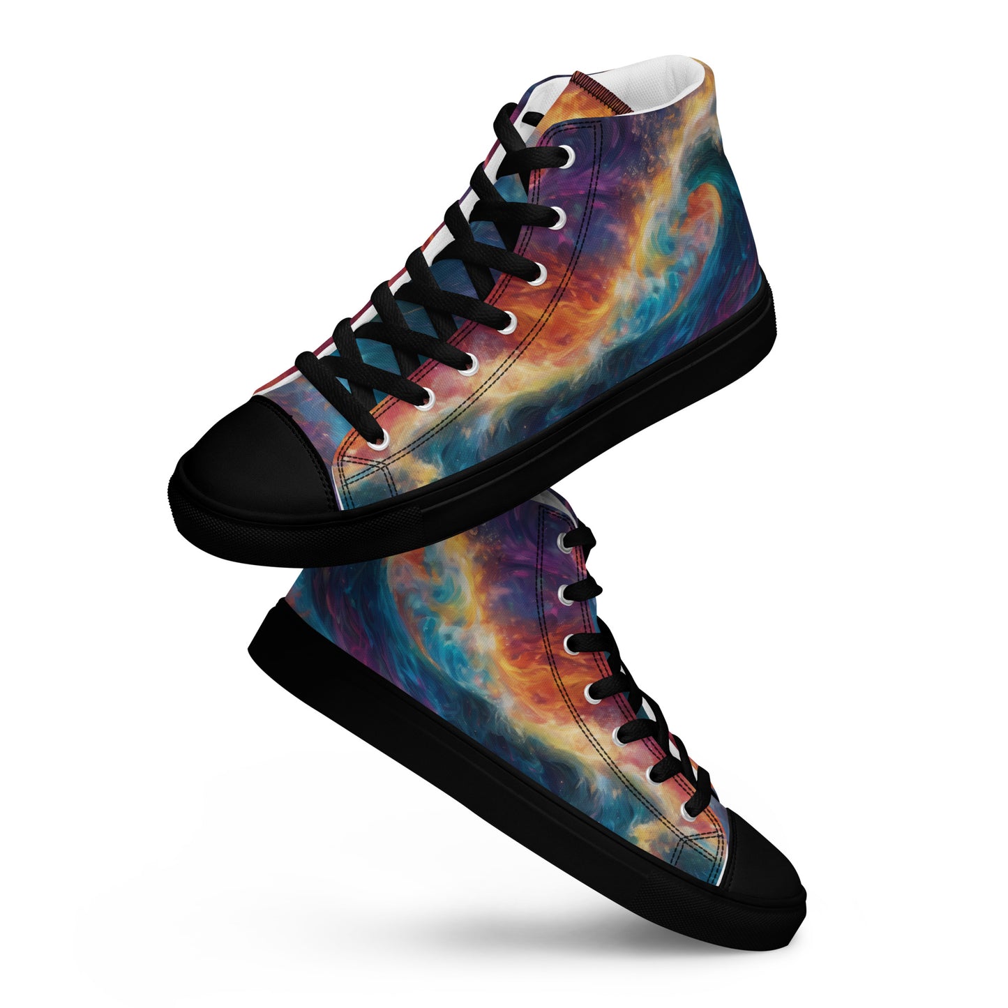 Waves of Fire Women's High-Top Shoes Black