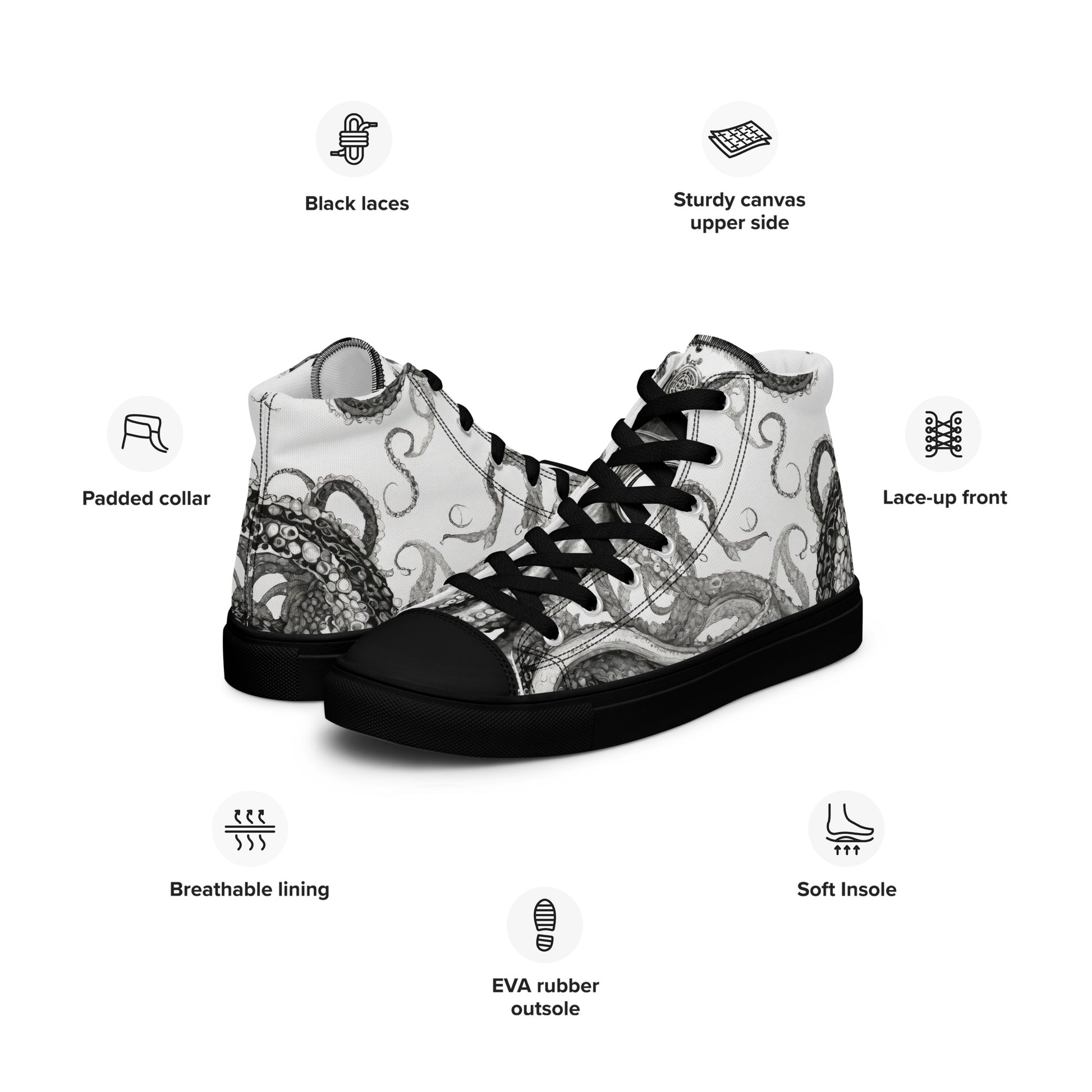 Octopus Tentacle Women's High-Top Shoes