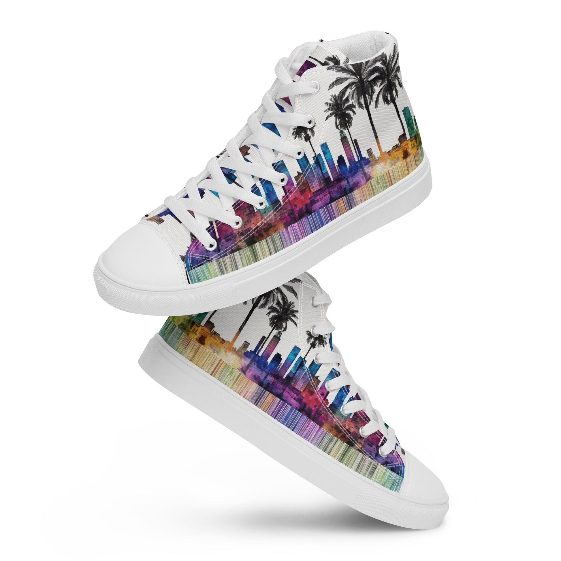 Los Angeles Palm Tree Women's High-Top Shoes White