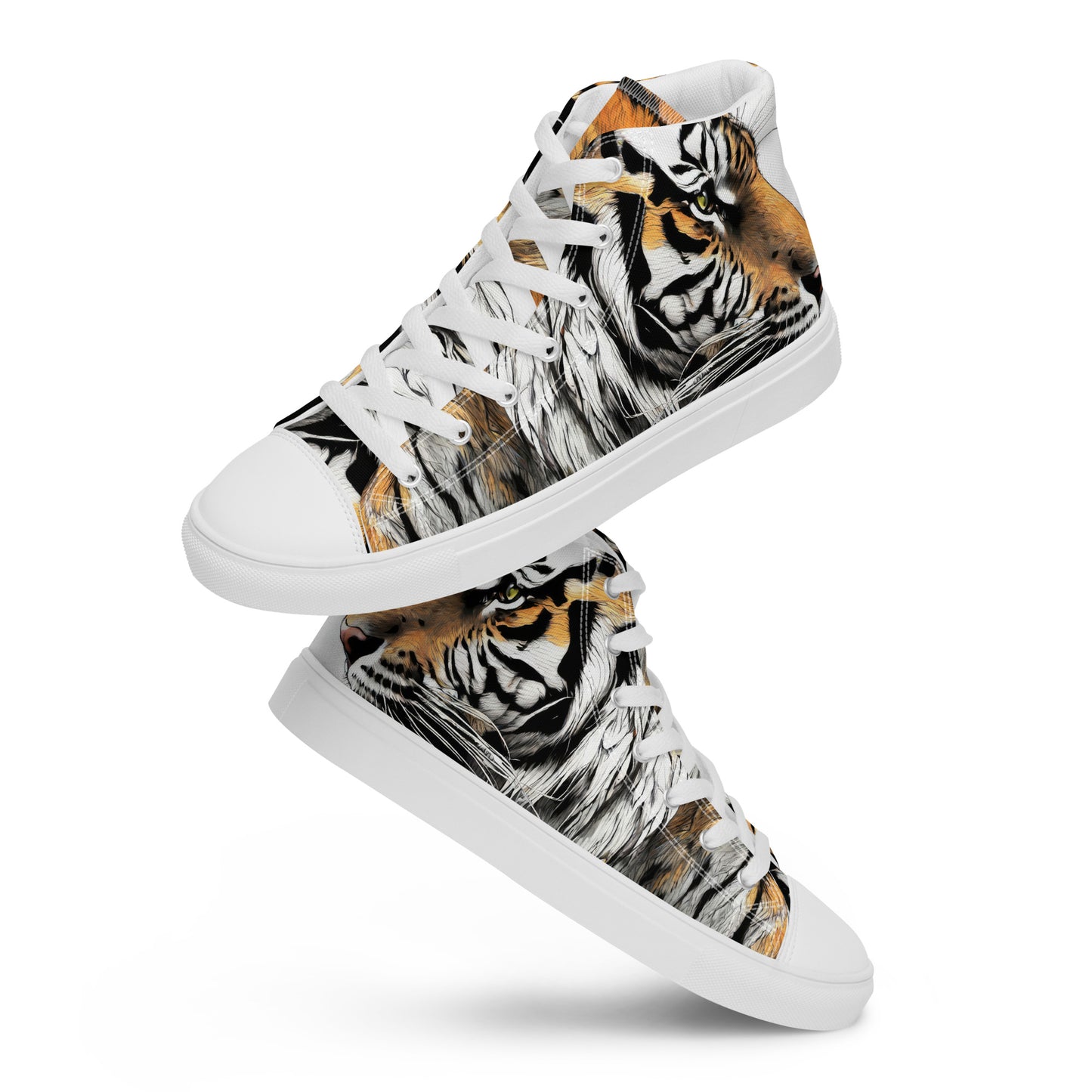 Serene Strength Tiger Women's High-Top Shoes White