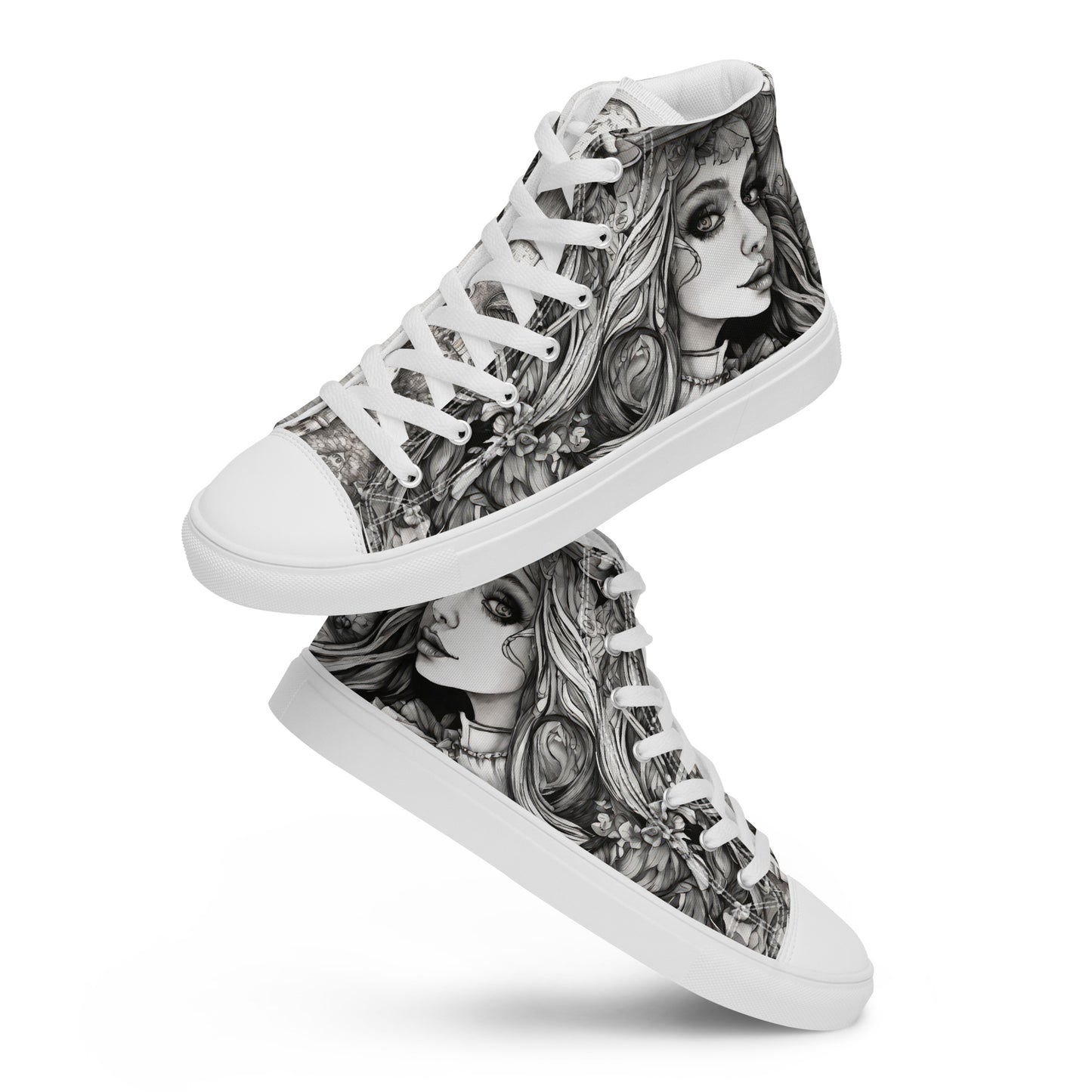 Alice's Path Alice in Wonderland Women's High-Top Shoes White