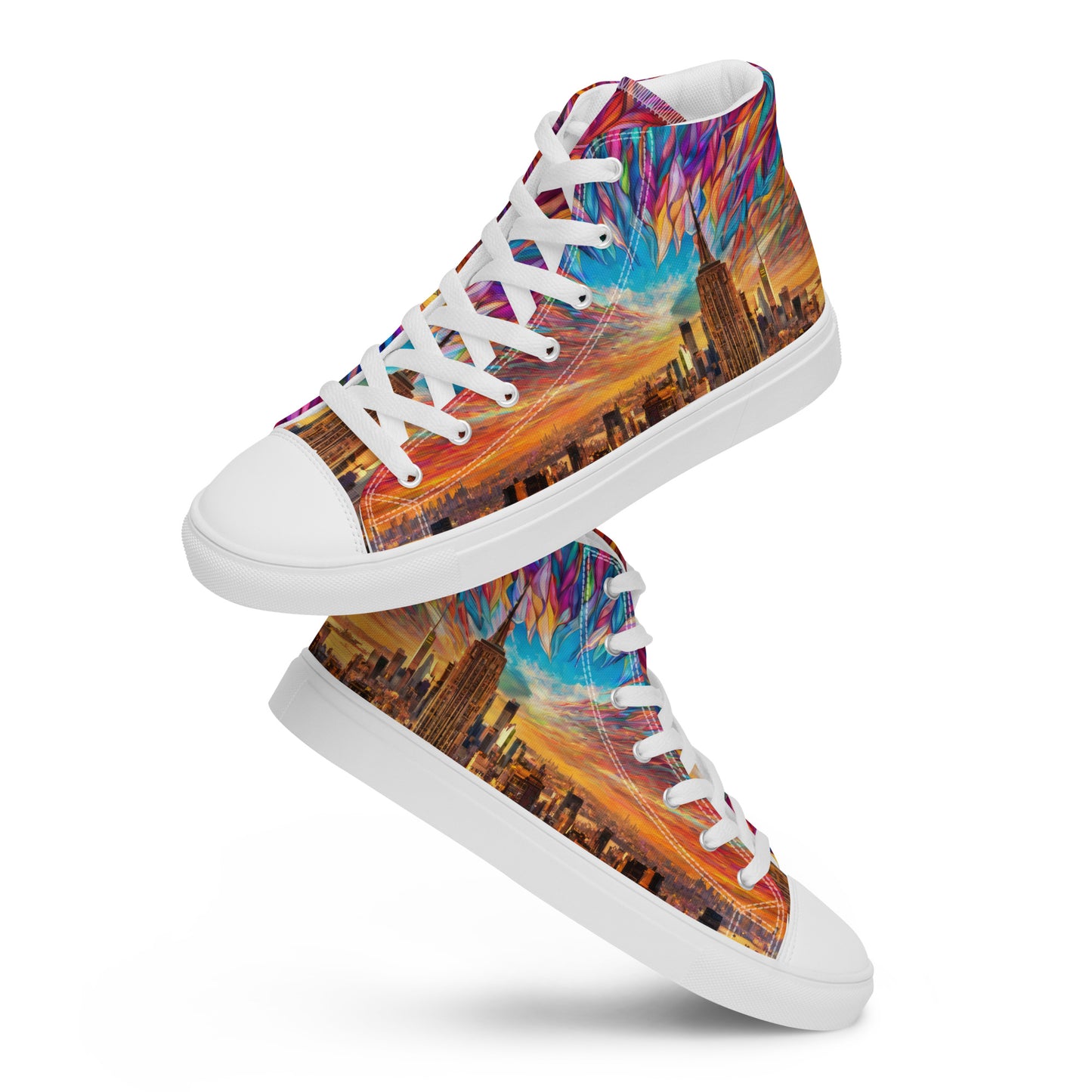 New York Skyline Women's High-Top Shoes White