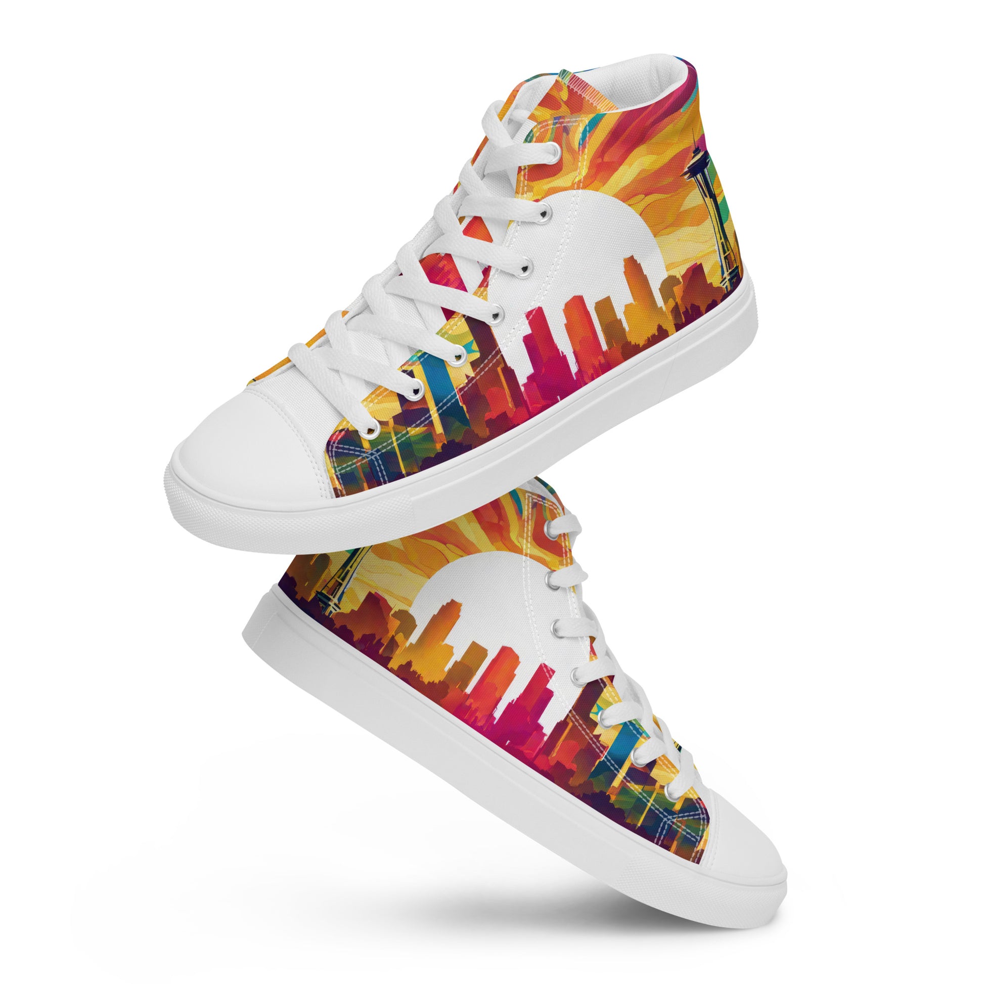 Seattle Skyline Women's High-Top Shoes White