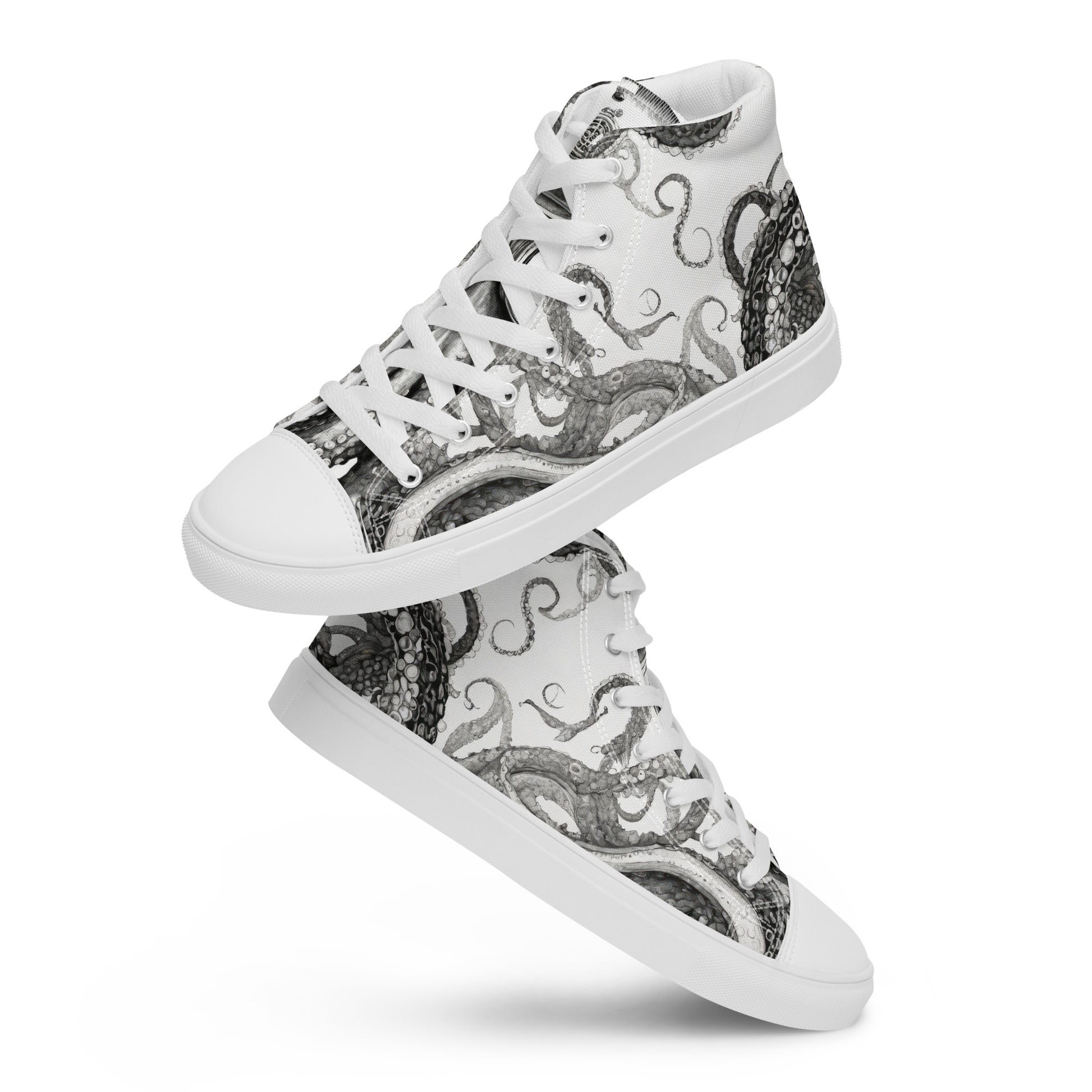 Octopus Tentacle Women's High-Top Shoes White