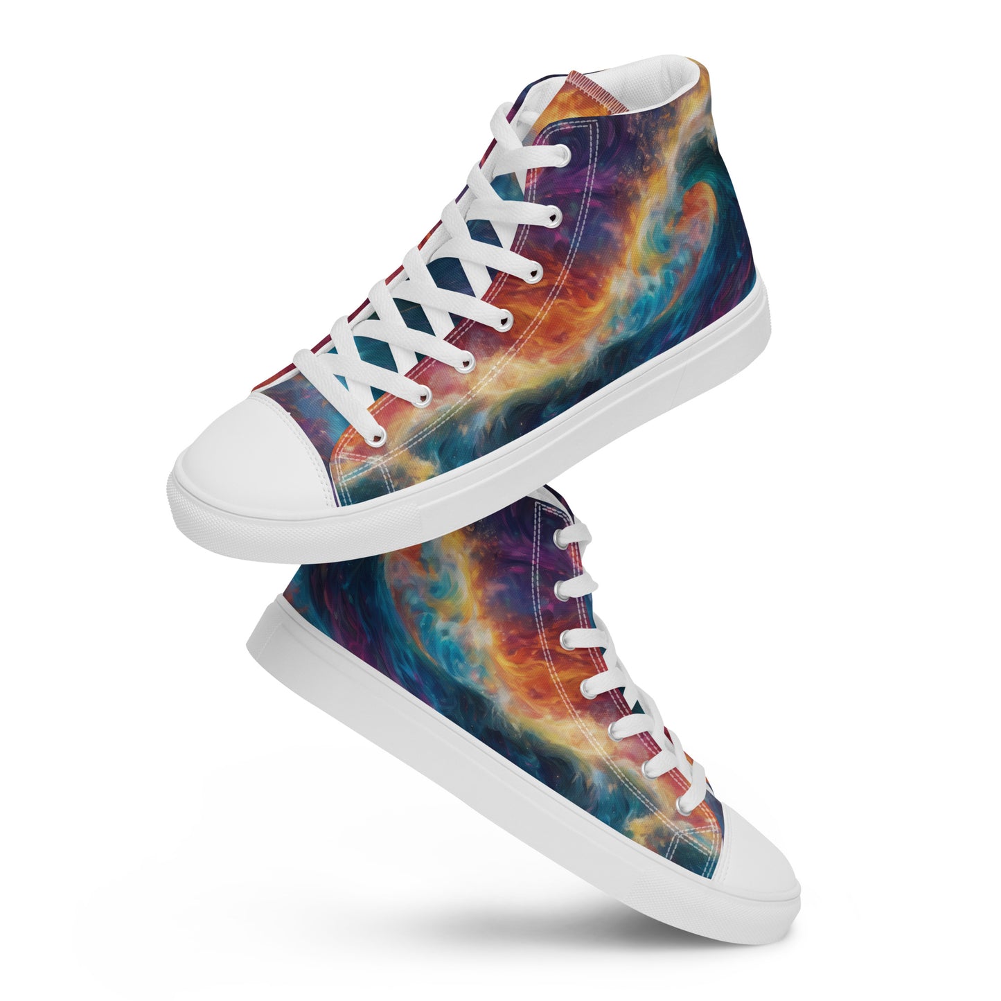 Waves of Fire Women's High-Top Shoes White