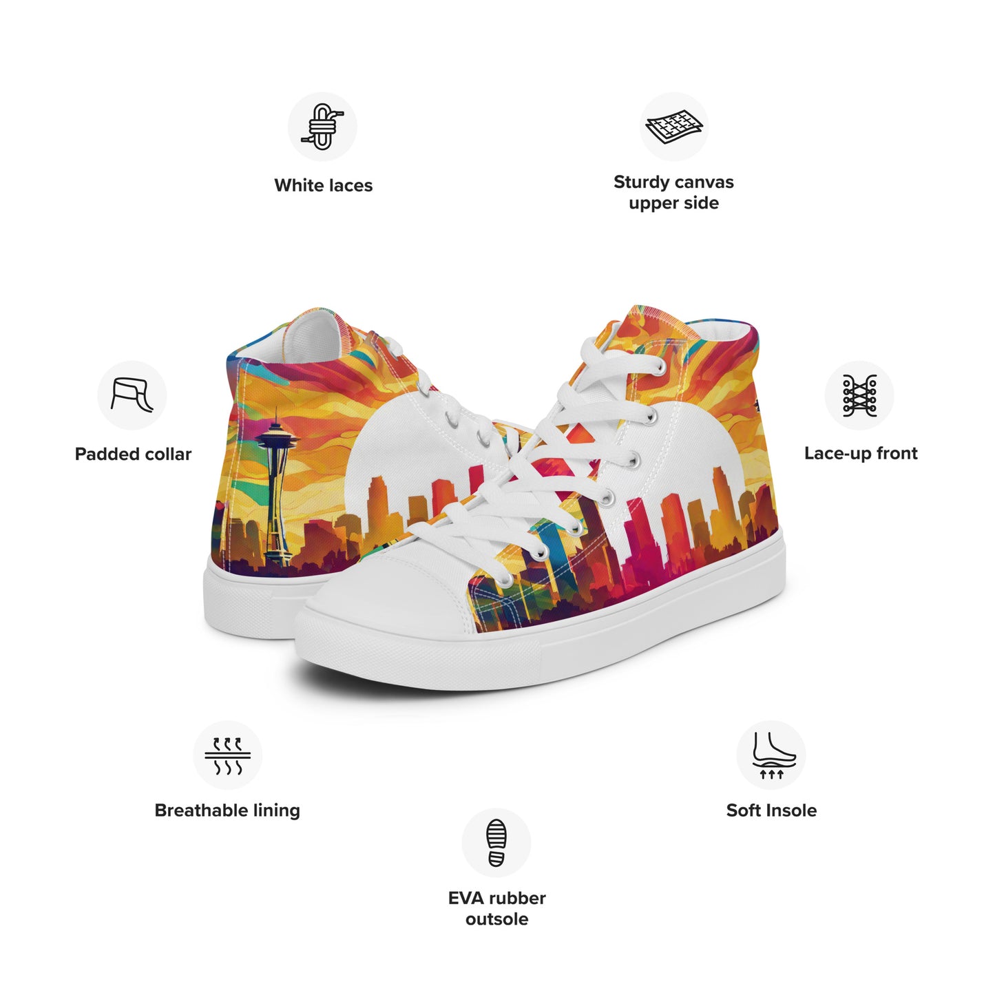 Seattle Skyline Women's High-Top Shoes