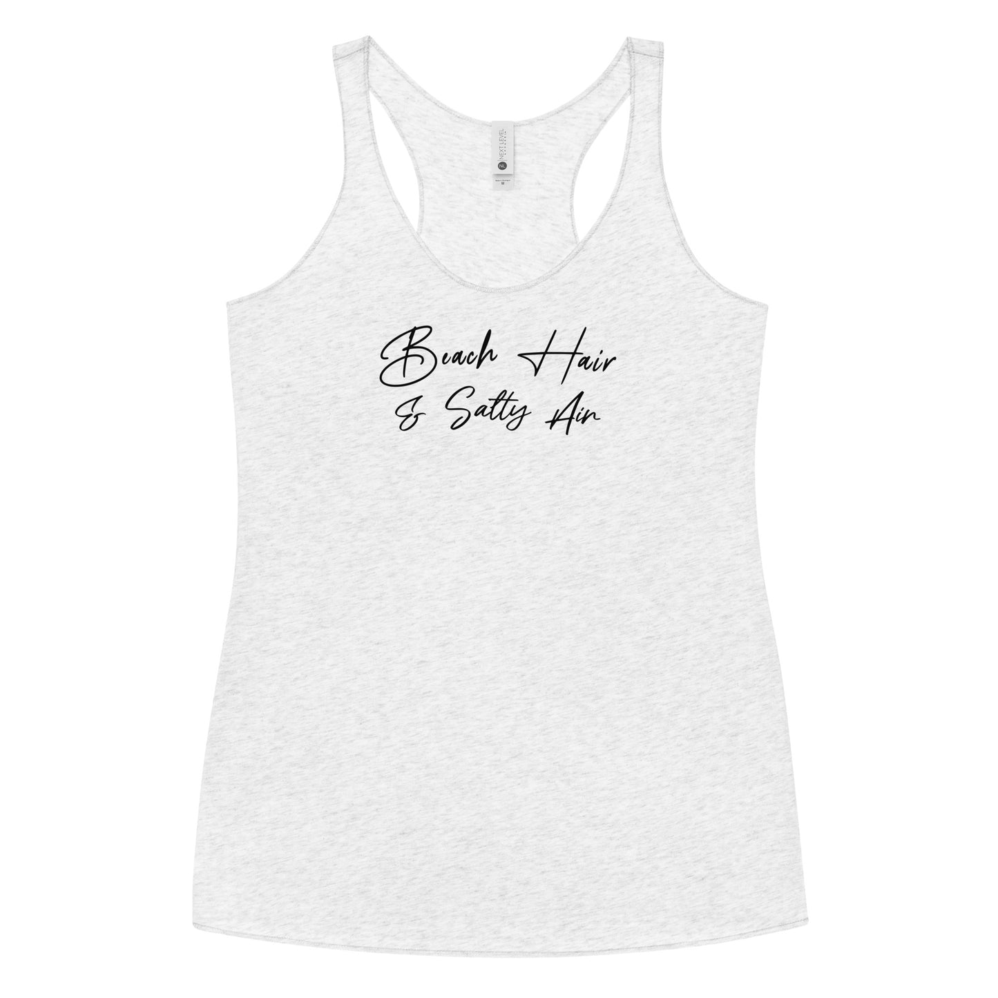 Beach Hair & Salty Air Women's Racerback Summer Tank Top Heather White