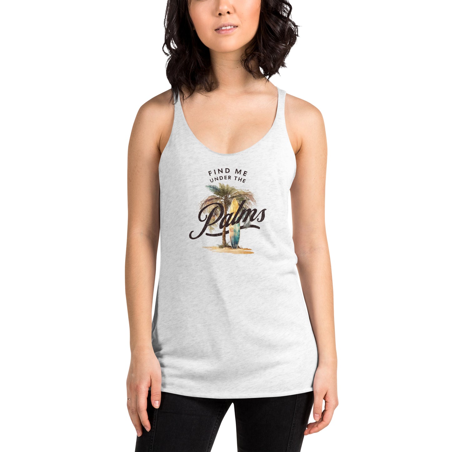 Find Me Under the Palms Women's Racerback Summer Tank Top