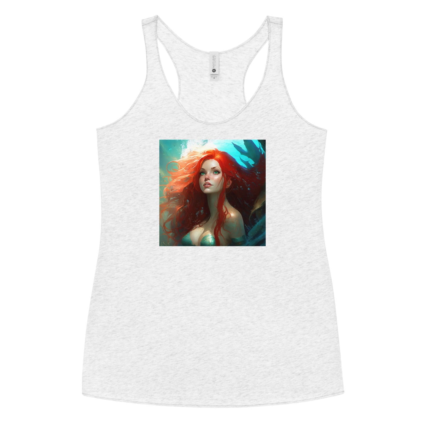 The Little Mermaid Under the Sea Women's Racerback Tank Top Heather White