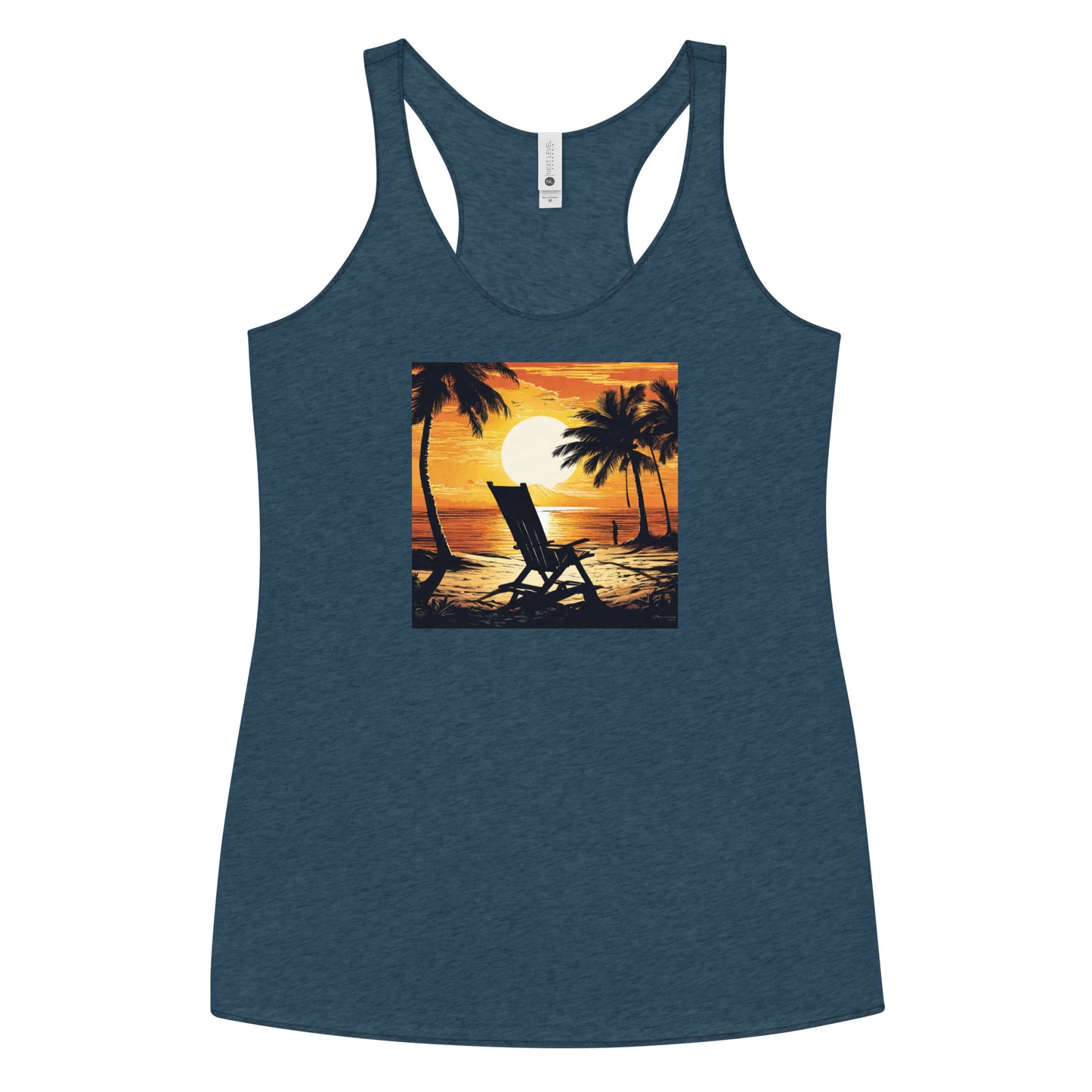 Summer Paradise Women's Racerback Tank Top Indigo